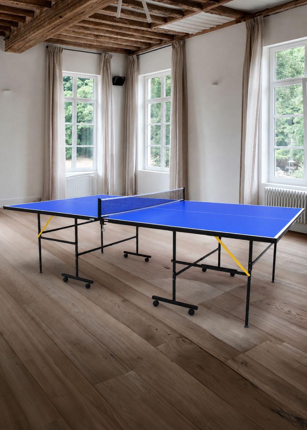 Mesa de Ping Pong Plegable Avanzada Azul-5