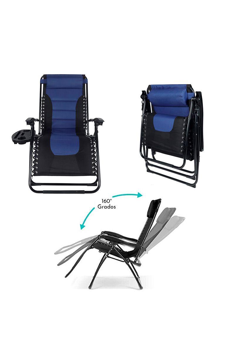 Reposera XL Acolchada Azul-3