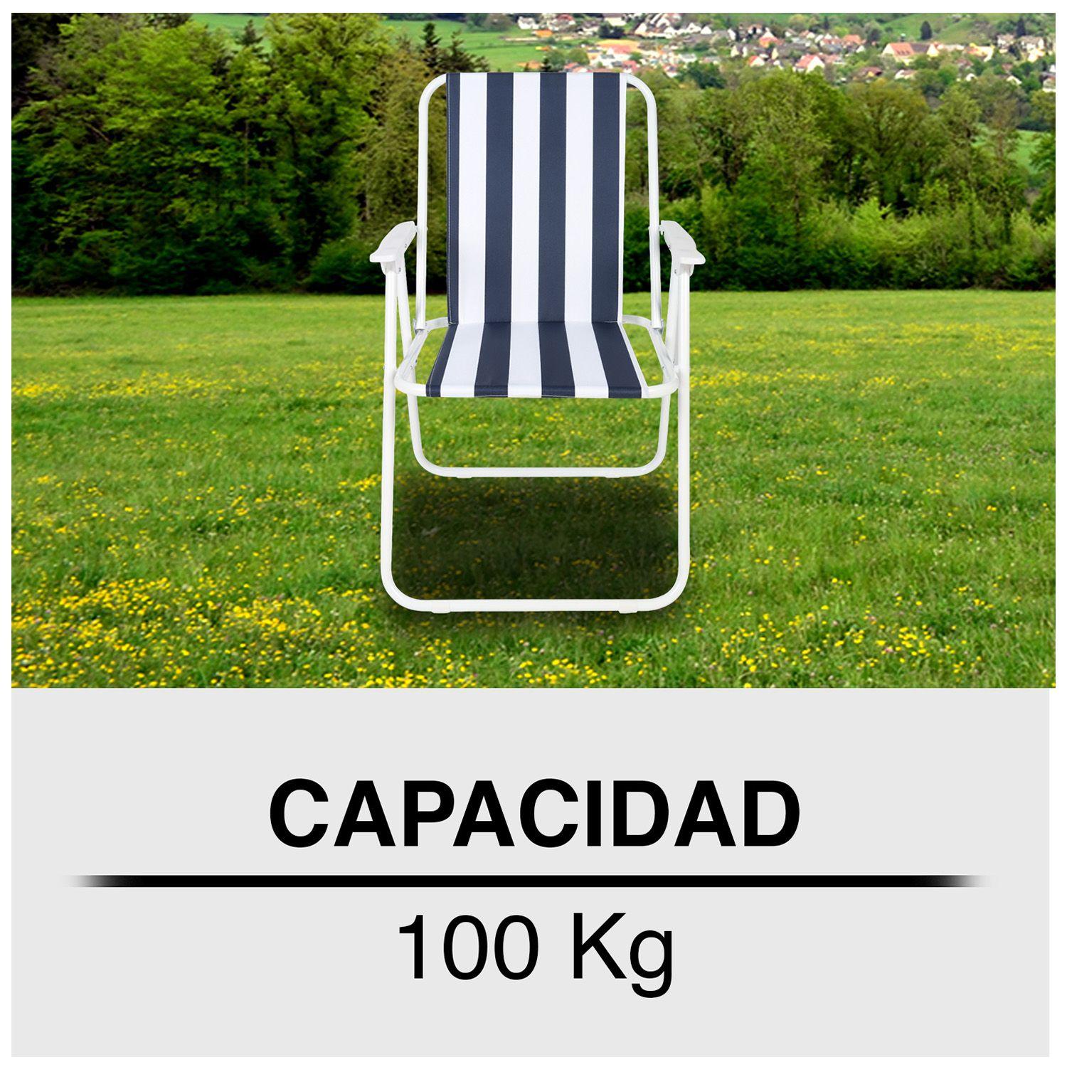 Silla Plegable con Reposabrazos Multicolor-4