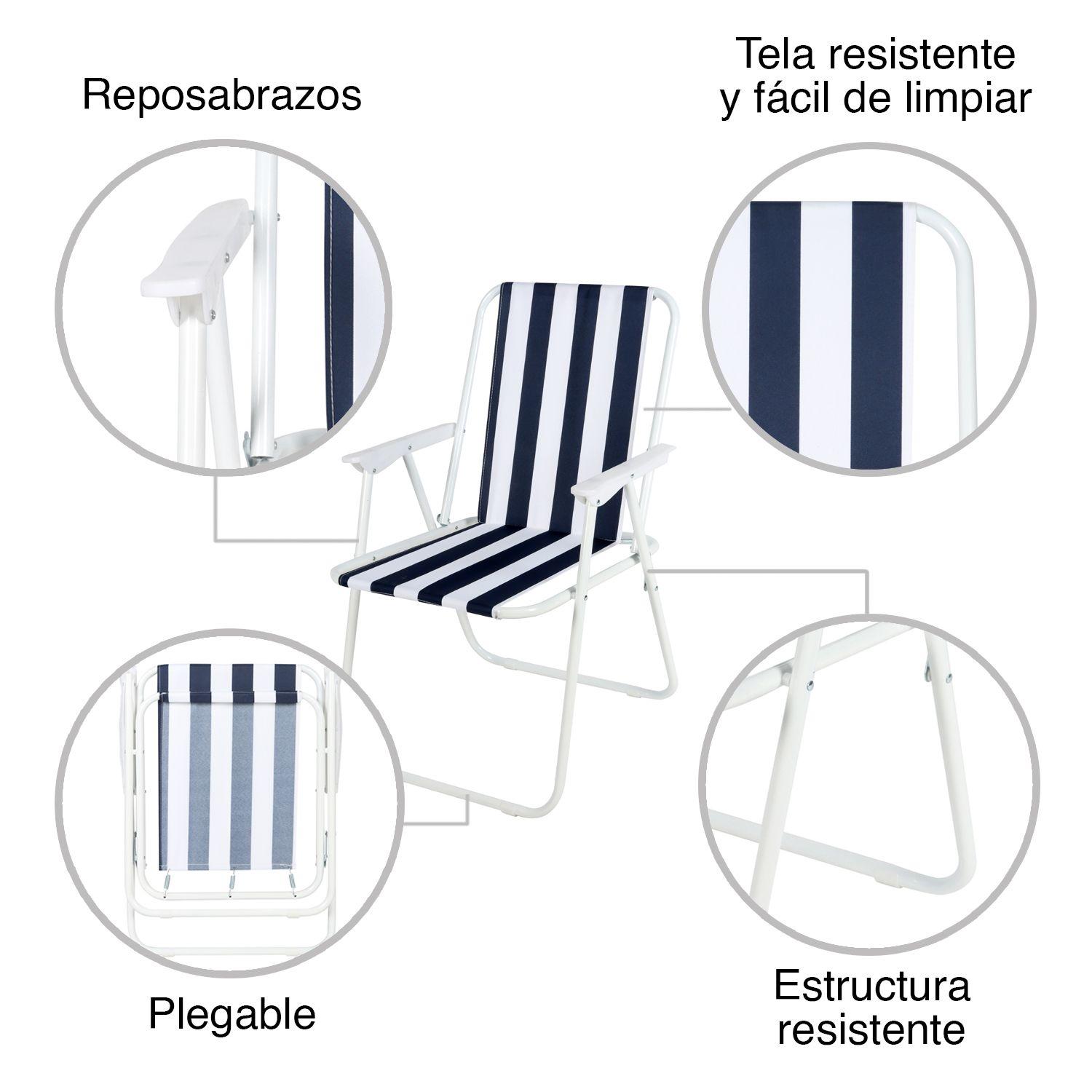 Silla Plegable con Reposabrazos Multicolor-3