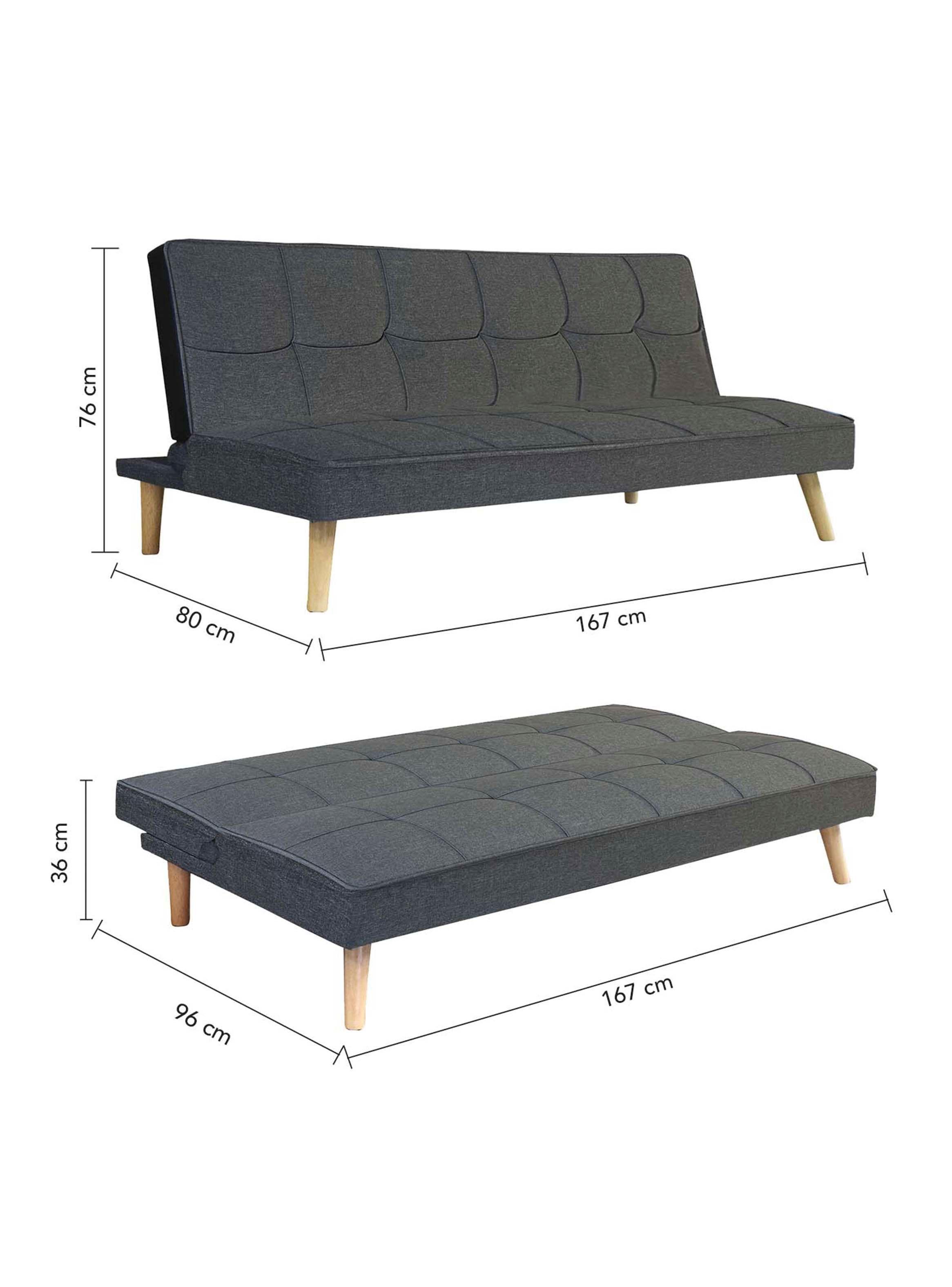 Futón Foster Gris Oscuro 167x76x80 cm-7