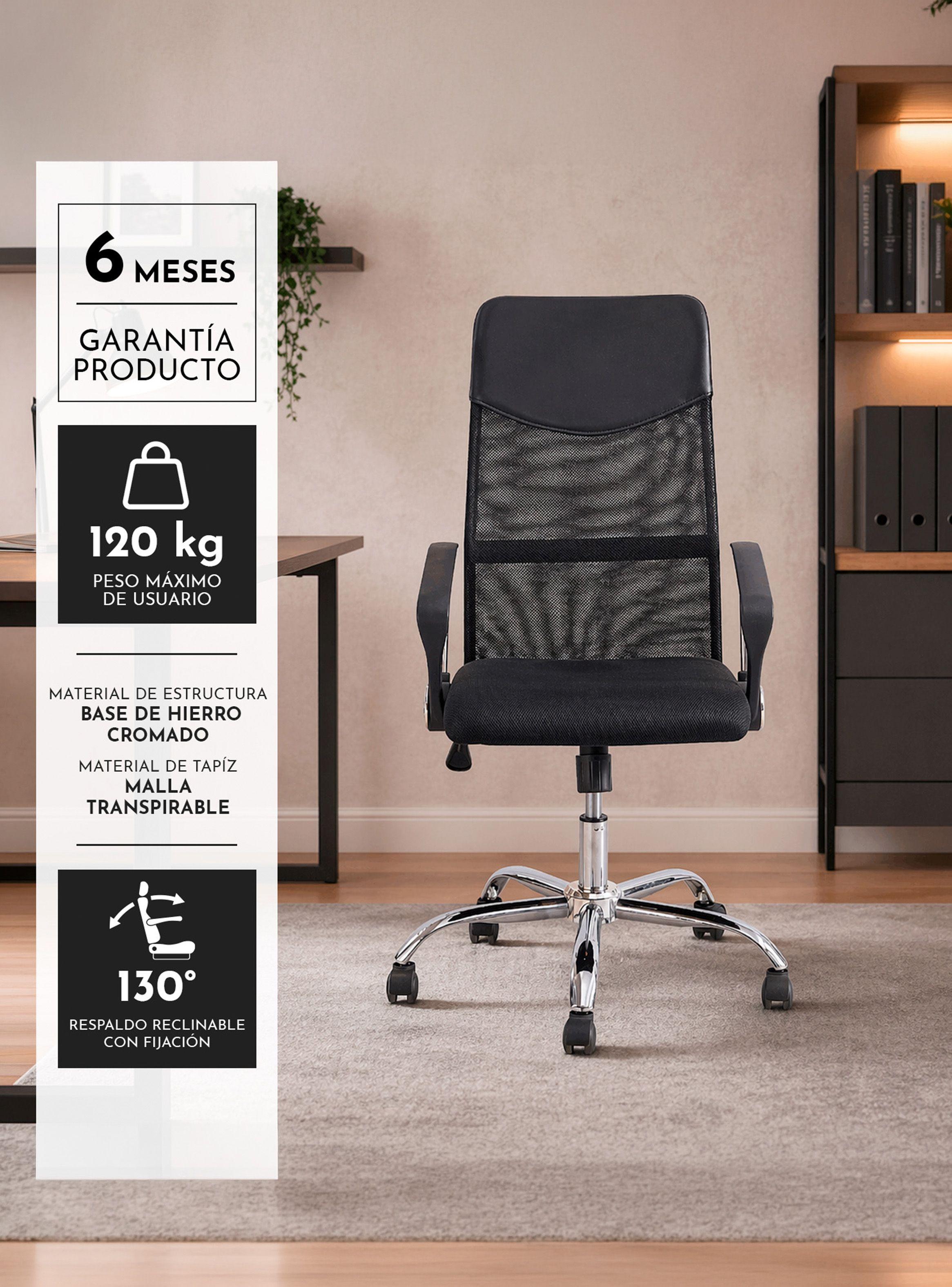 Silla Escritorio Ergonómica Autonomy Malla Reclinable Negra-2