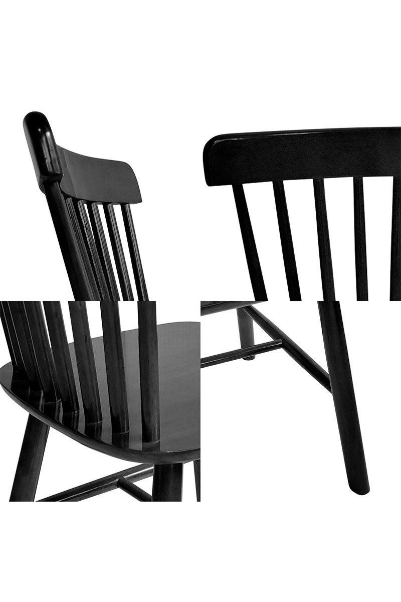 Pack 2 Silla Comedor Windsor Negro-4