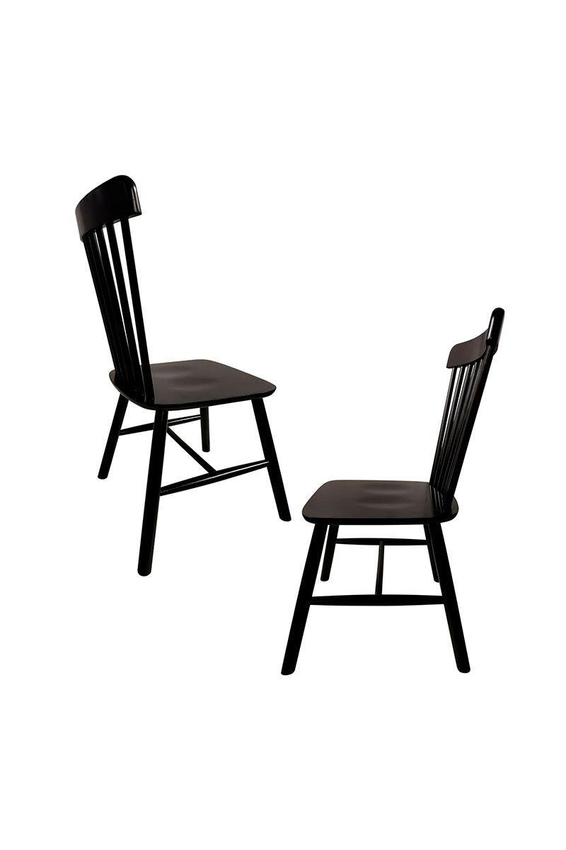 Pack 2 Silla Comedor Windsor Negro-3