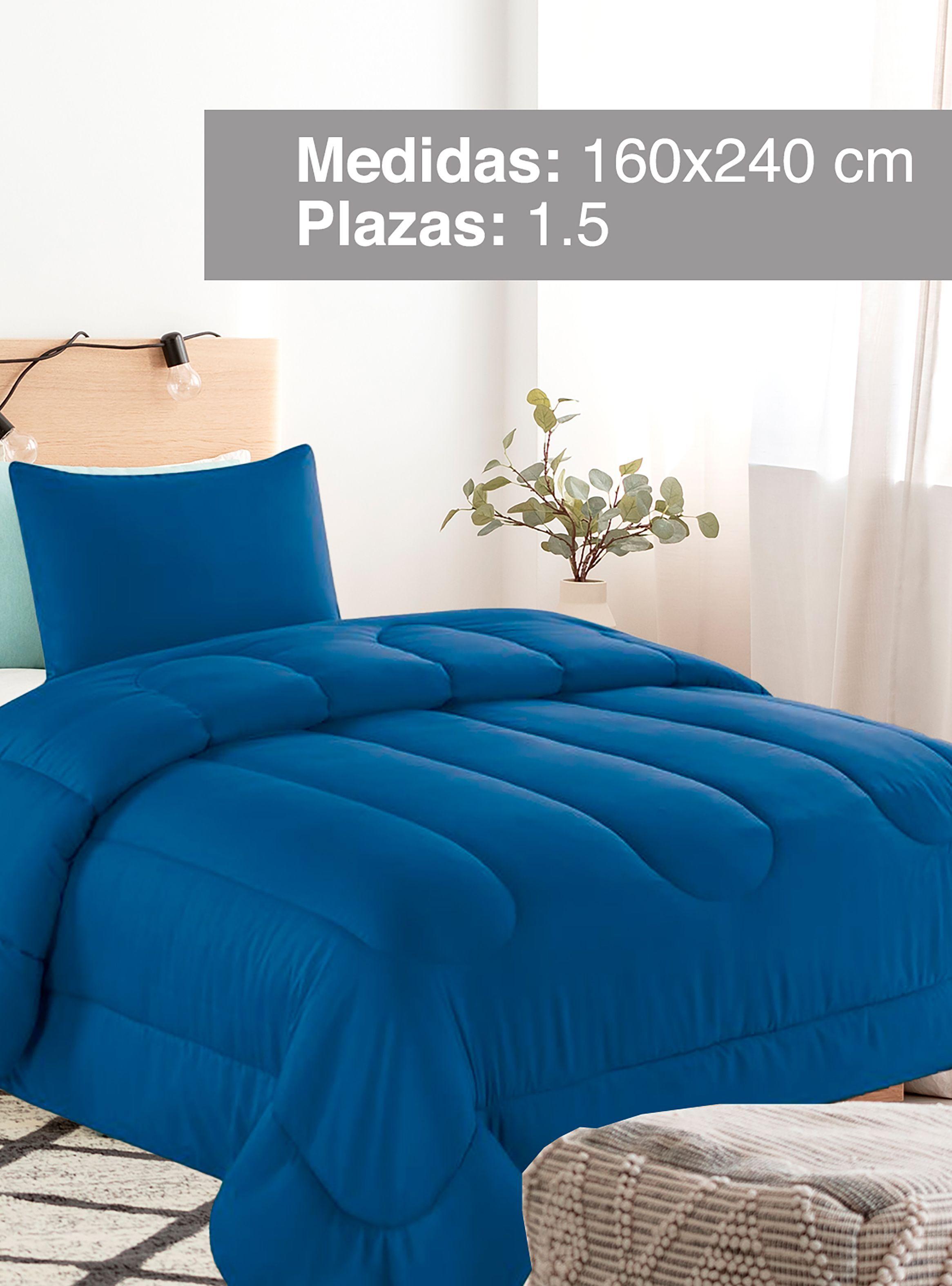 Plumón Liso Colors 1.5 Plazas Azul-1