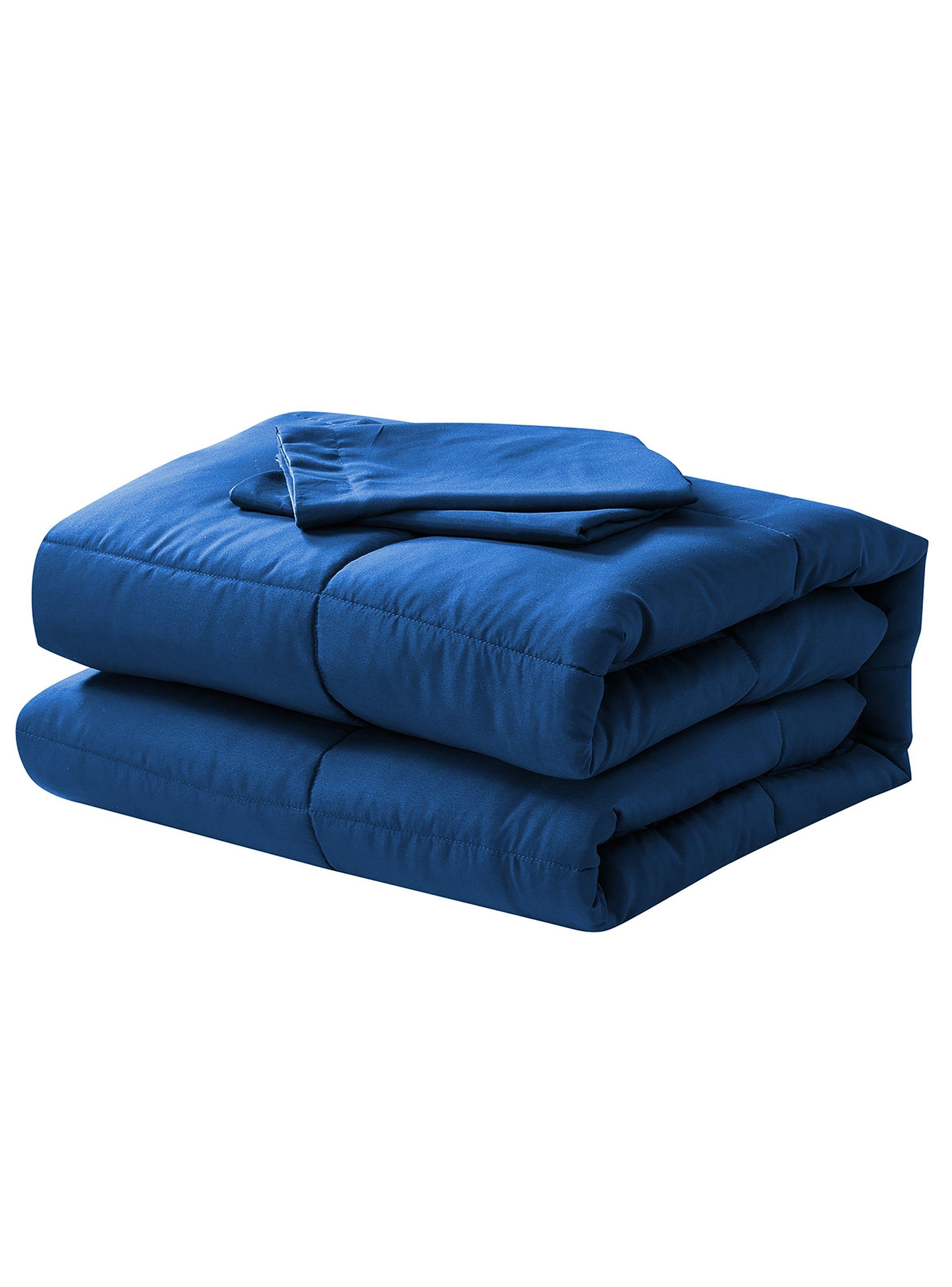 Plumón Liso Colors 1.5 Plazas Azul-5