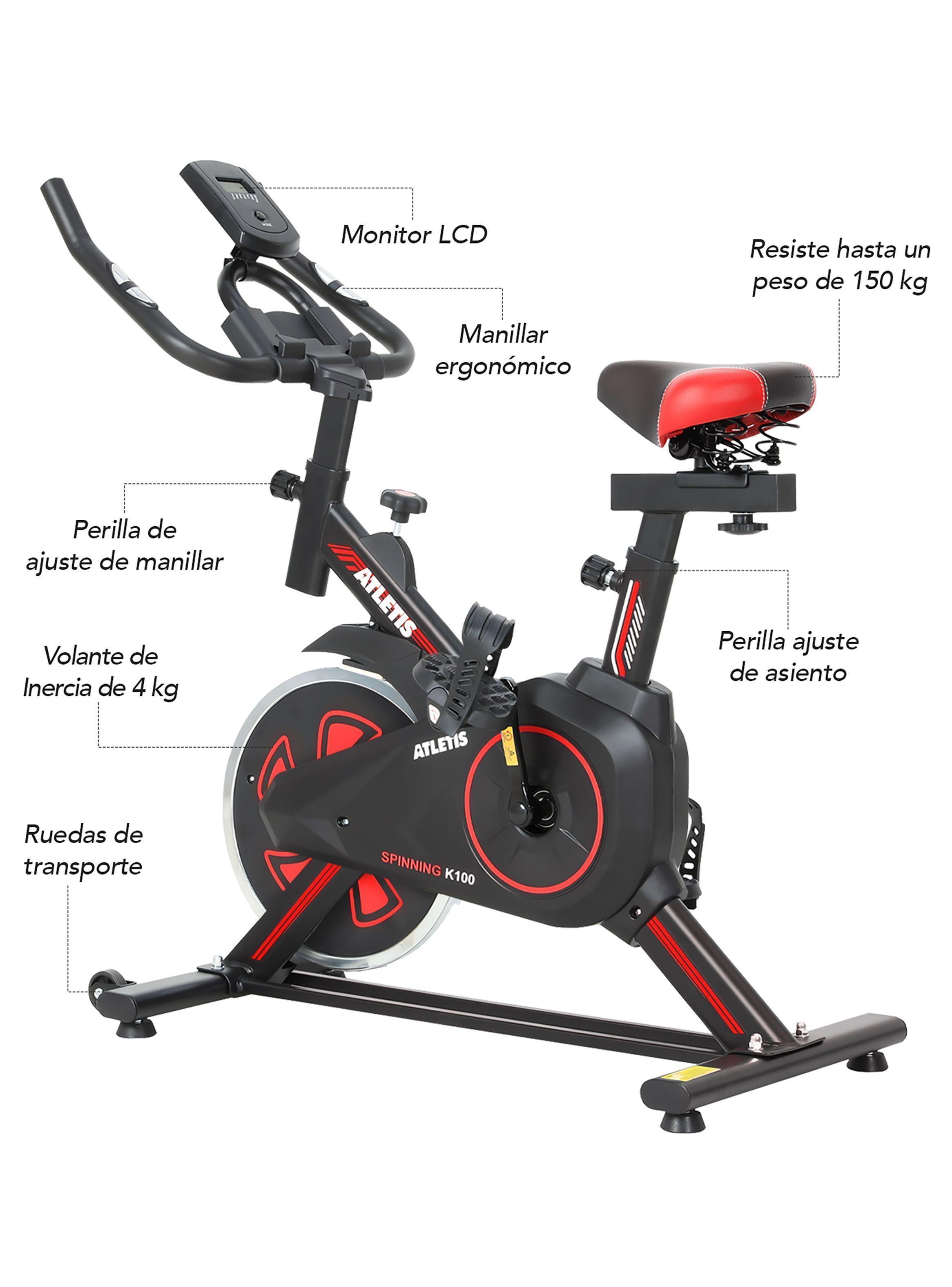 Bicicleta Spinning K100 Rojo-1
