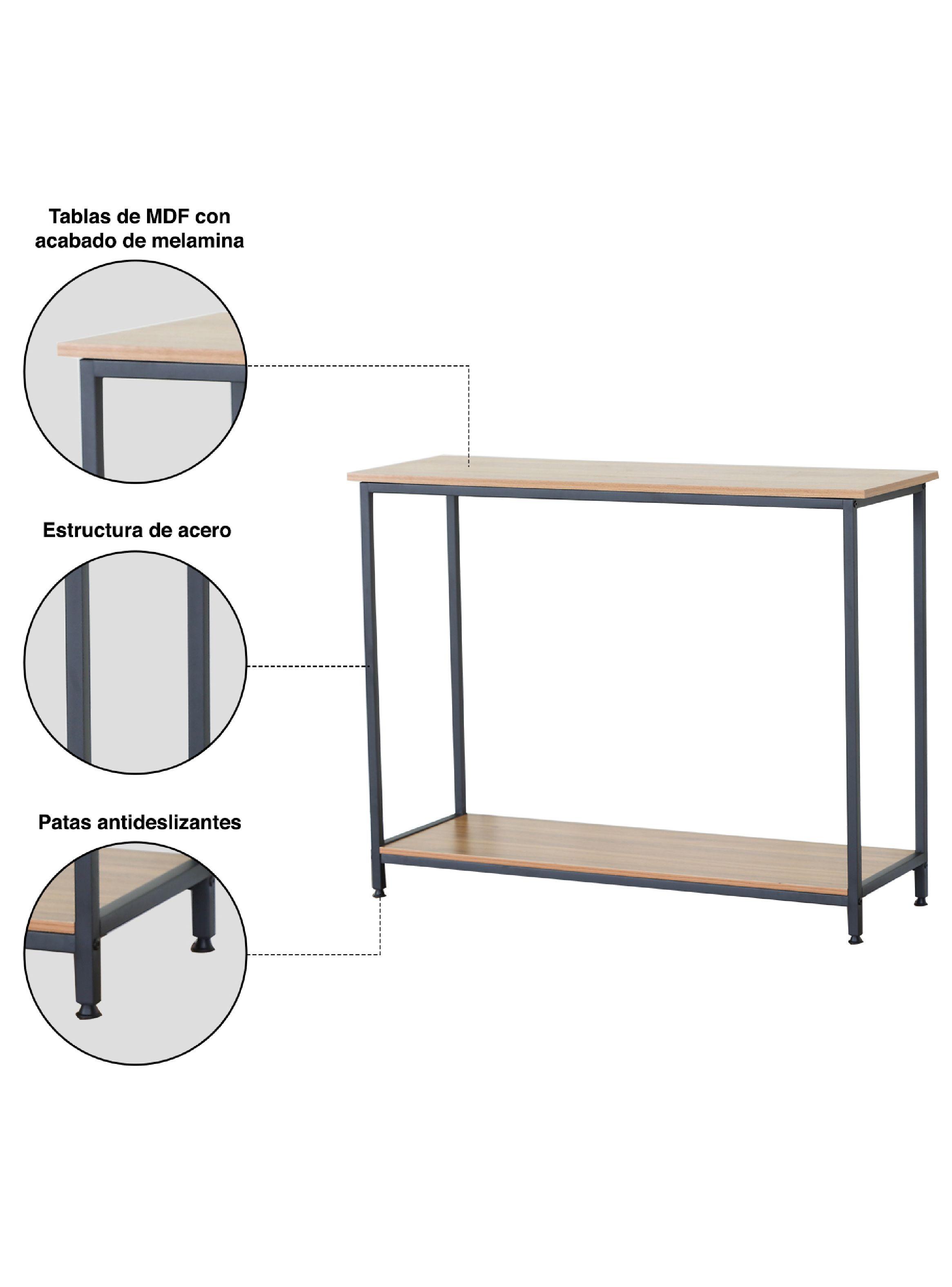 Arrimo Novahus Industrial Café con Tubo de Acero y MDF-4