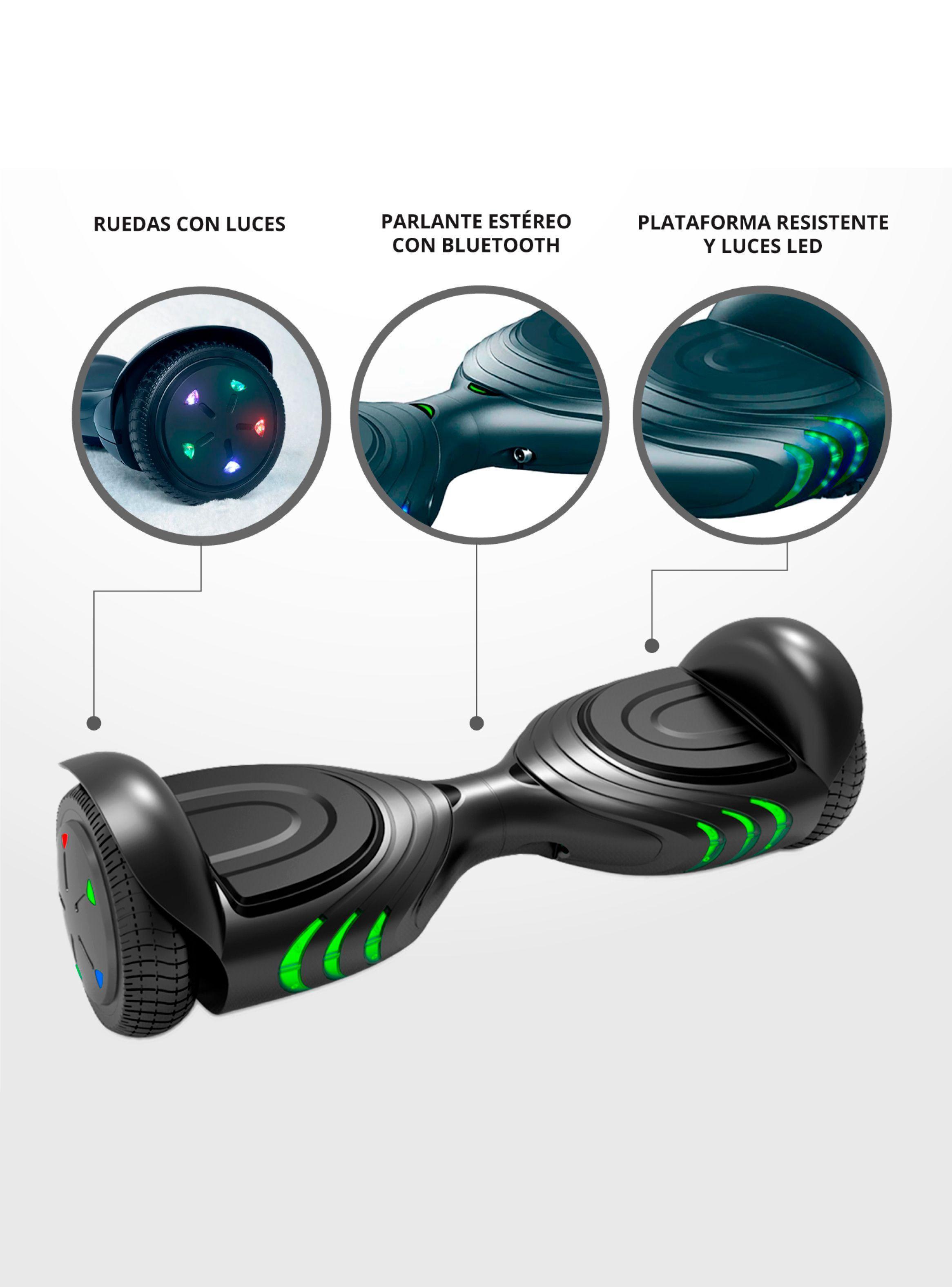 Scooter Hoverboard Bluetooth Luces LED - Negro-2