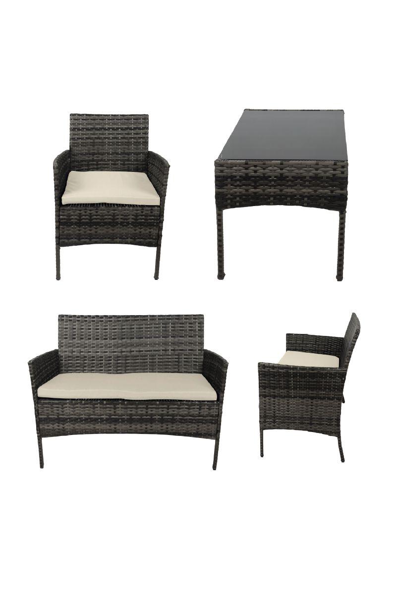 Set Terraza 4 Piezas Positano Mesa + Sillón Negro-4