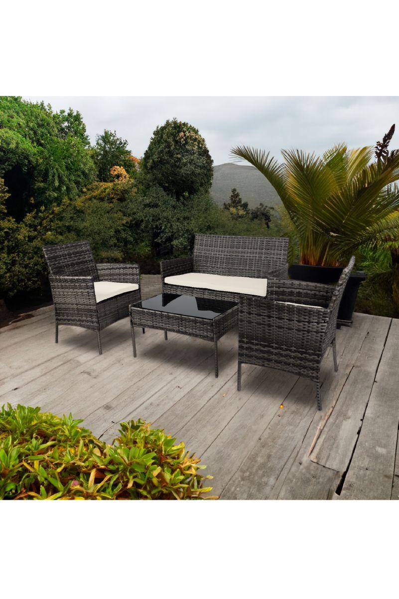 Set Terraza 4 Piezas Positano Mesa + Sillón Negro-1