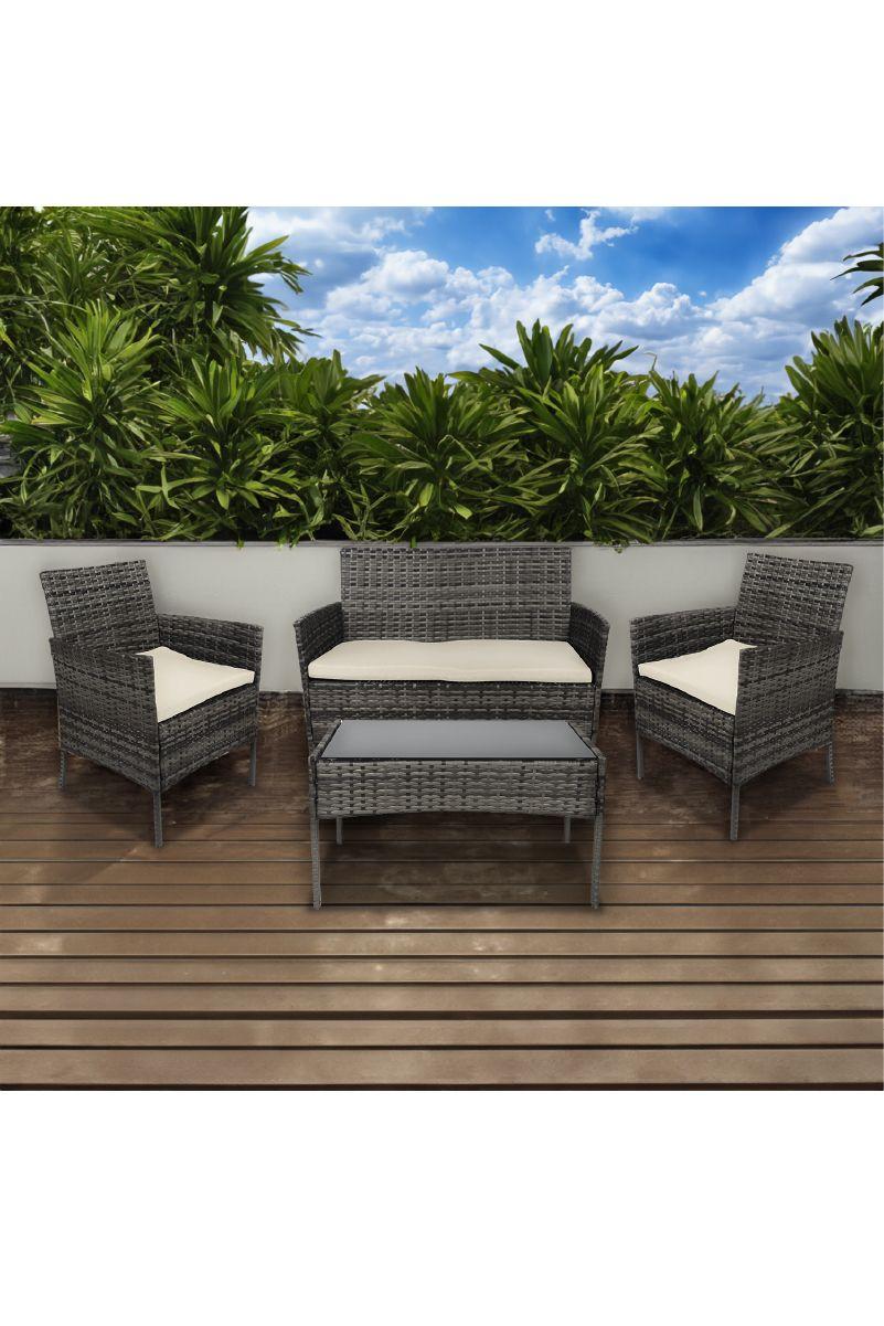 Set Terraza 4 Piezas Positano Mesa + Sillón Negro-5