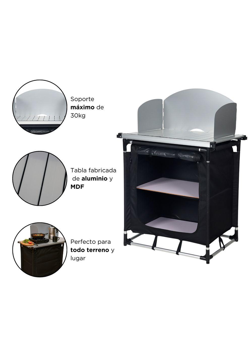 Mesa de Cocina Plegable Camping Negra-3