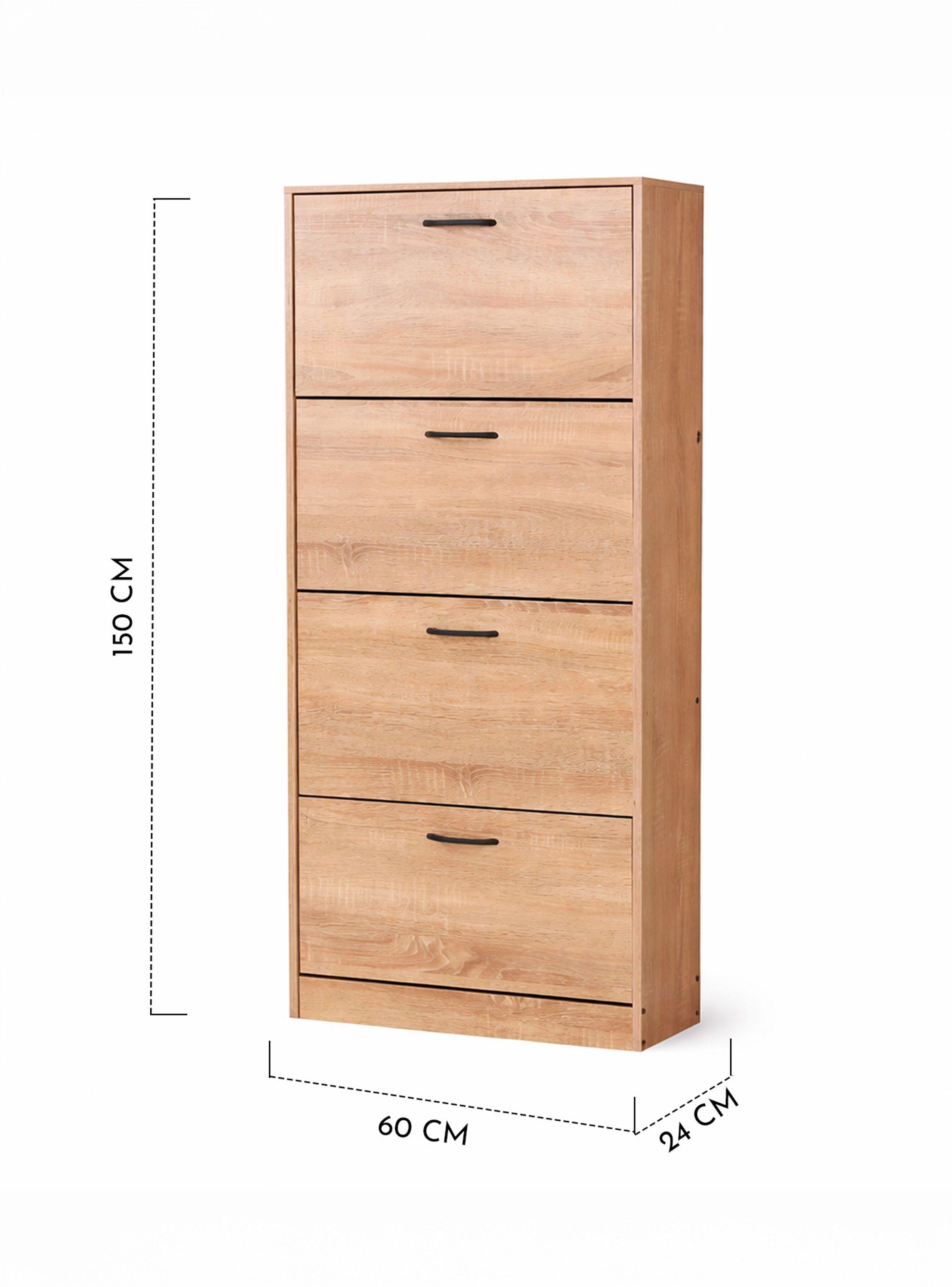 Estante Zapatero 4 niveles 150 x 60 x 24  cm Café-2