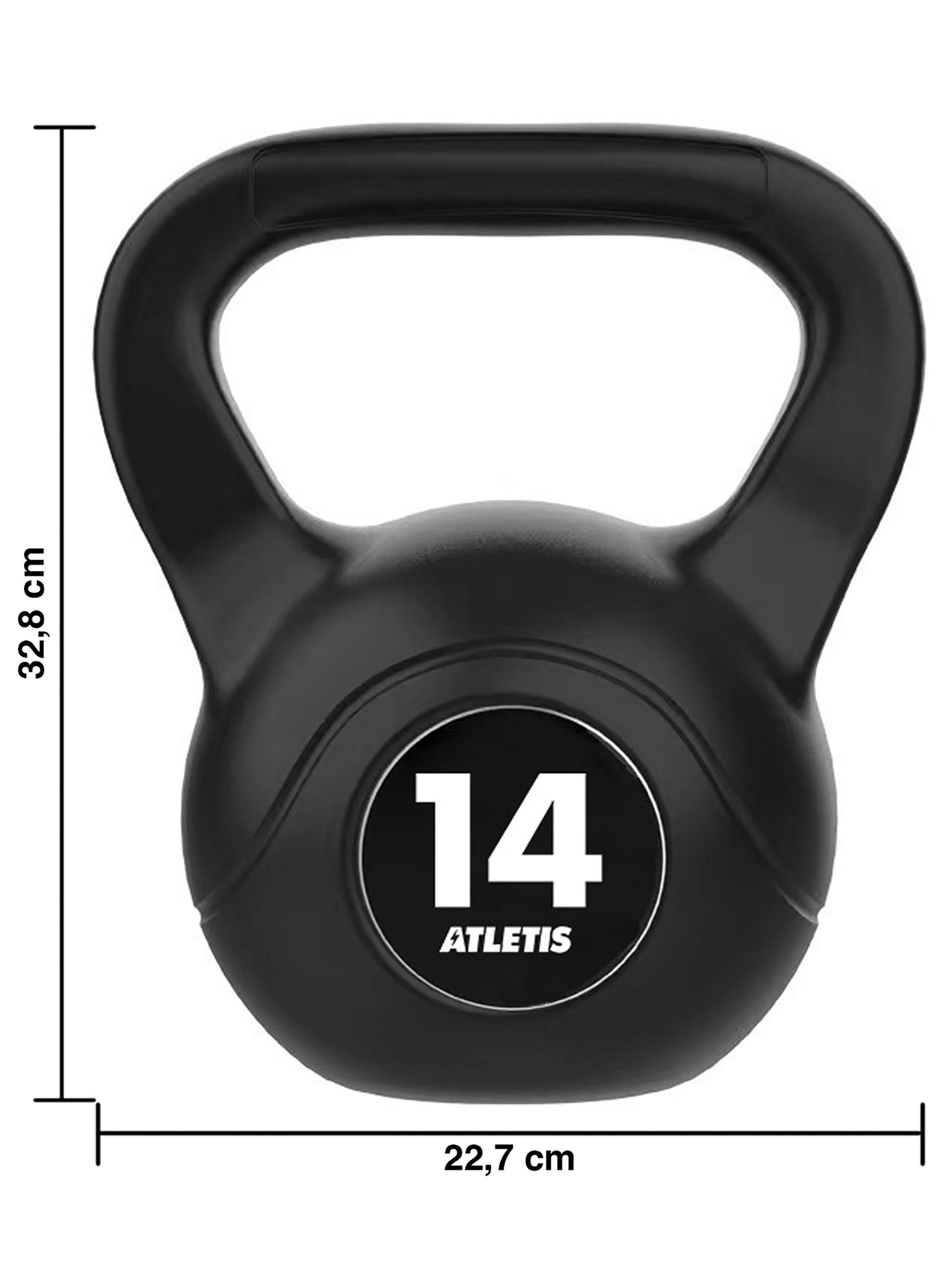 Kettlebell Mancuerna Pesa Rusa Cemento 14 Kg Negro-2