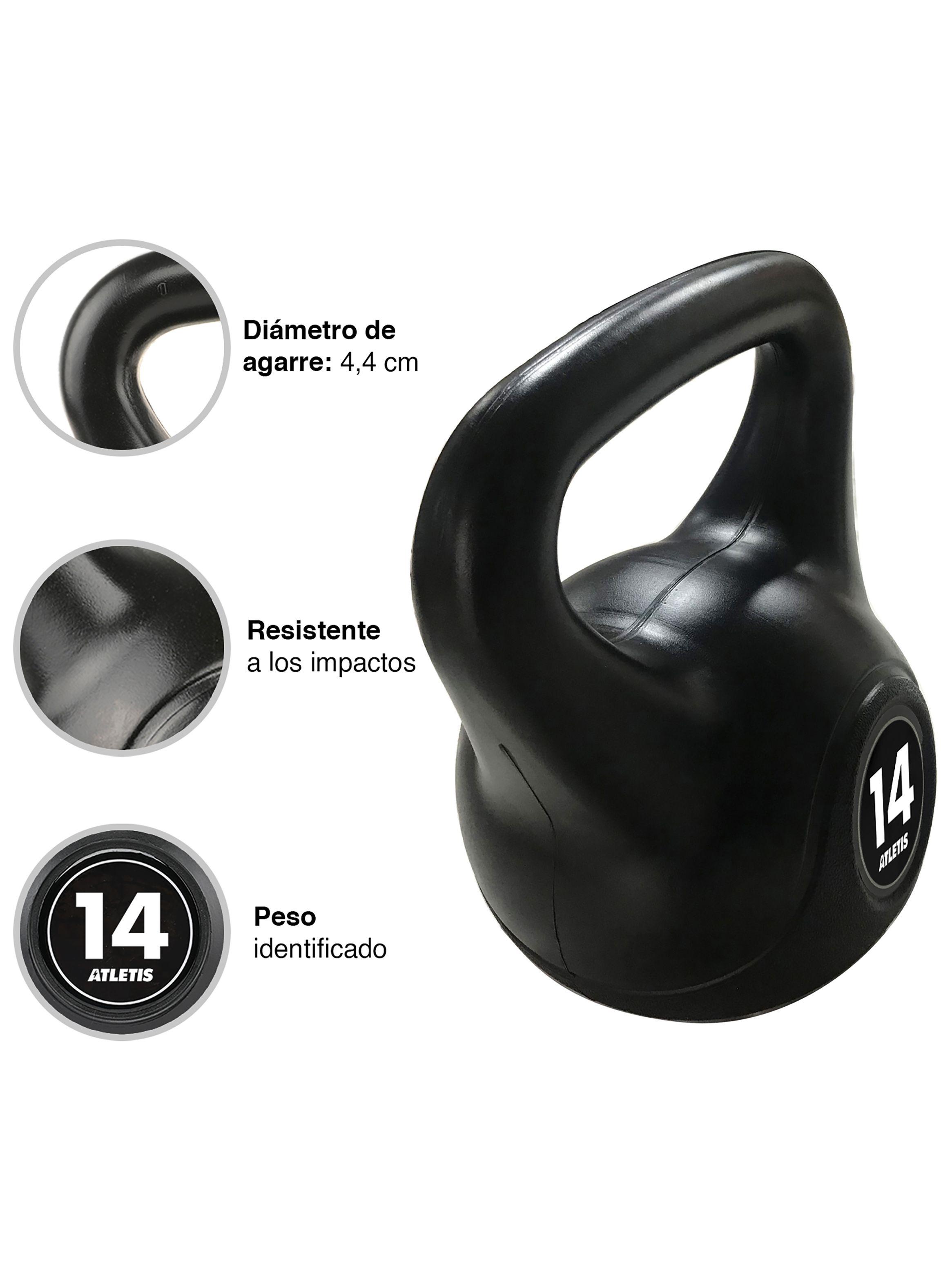 Kettlebell Mancuerna Pesa Rusa Cemento 14 Kg Negro-3