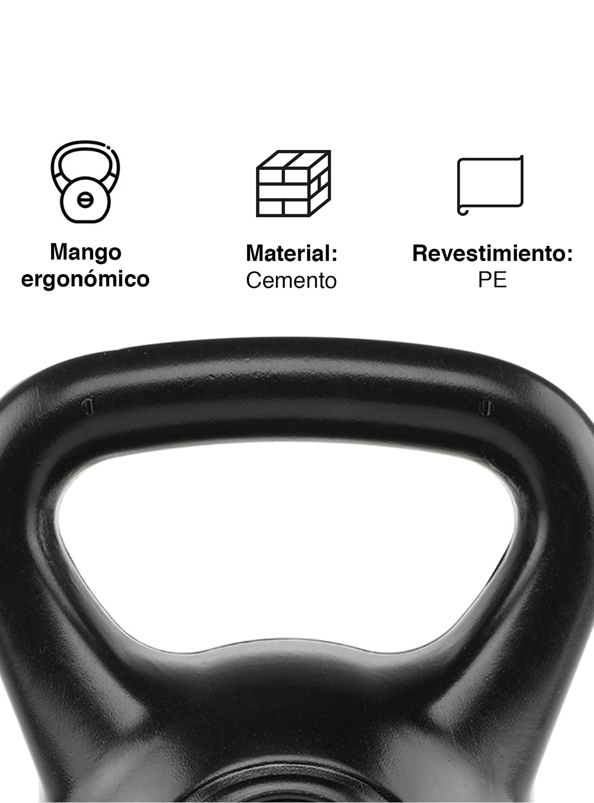 Kettlebell Mancuerna Pesa Rusa Cemento 14 Kg Negro-4