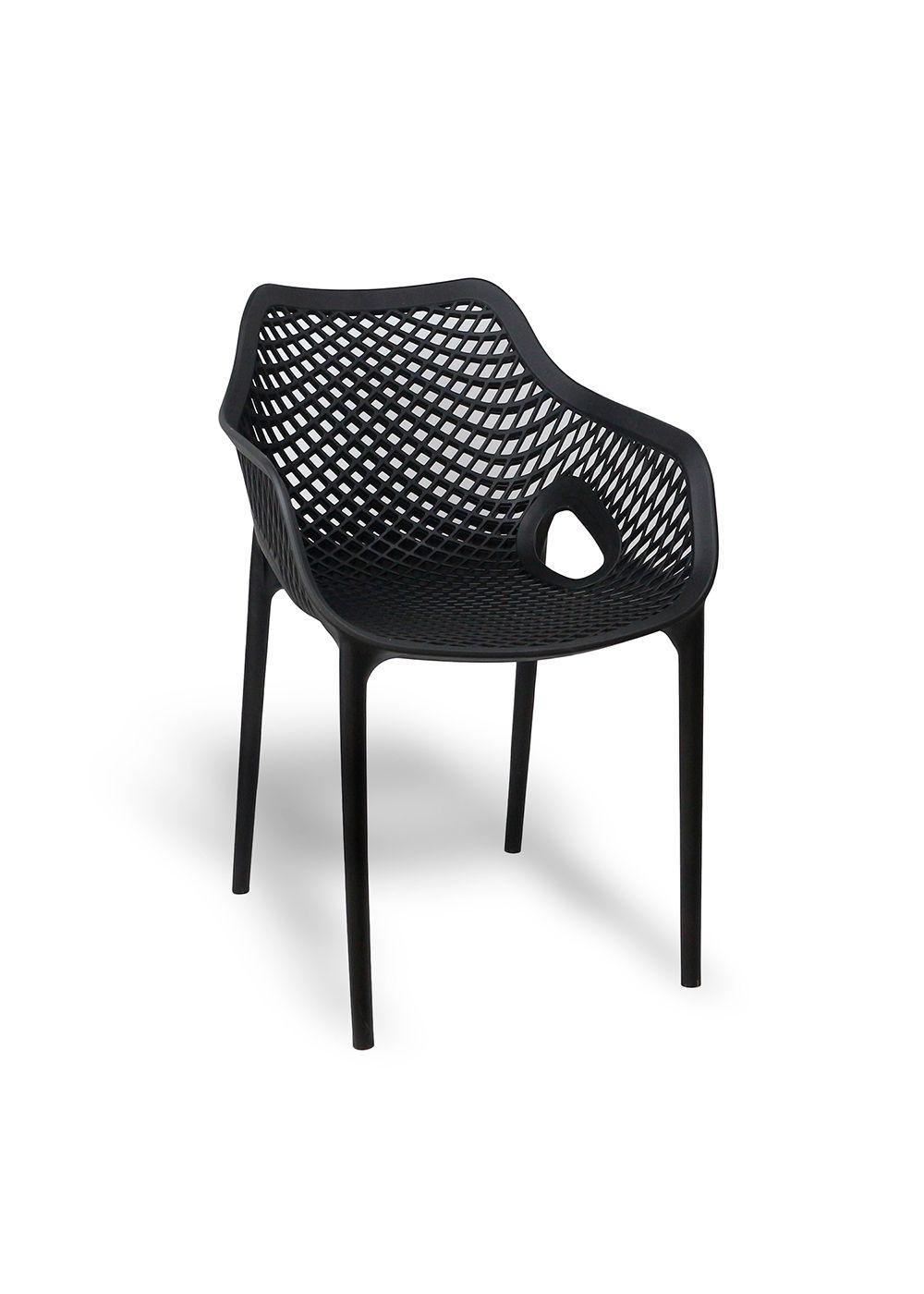 Silla Terraza Plástica Qatar Negra-0