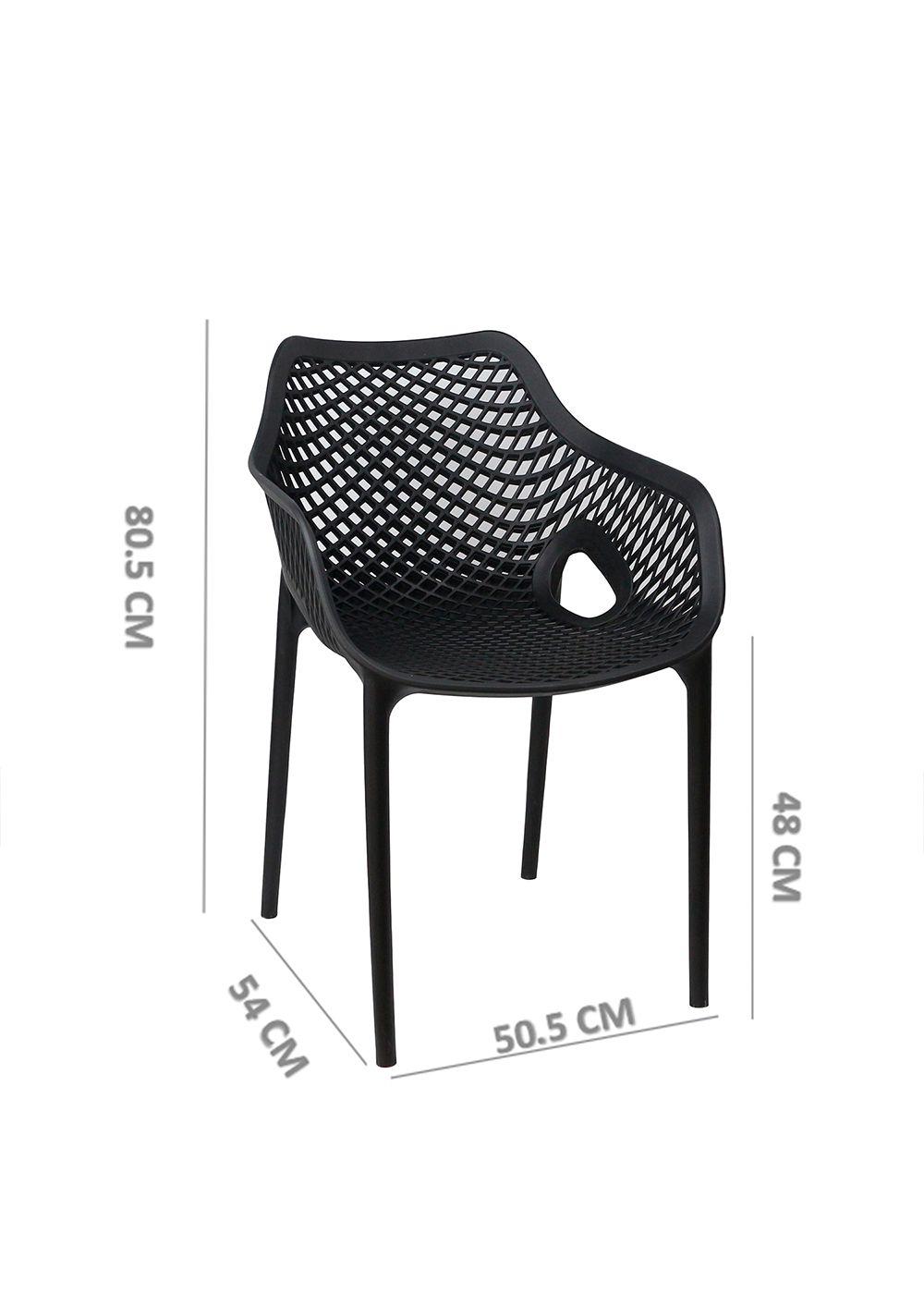 Silla Terraza Plástica Qatar Negra-2