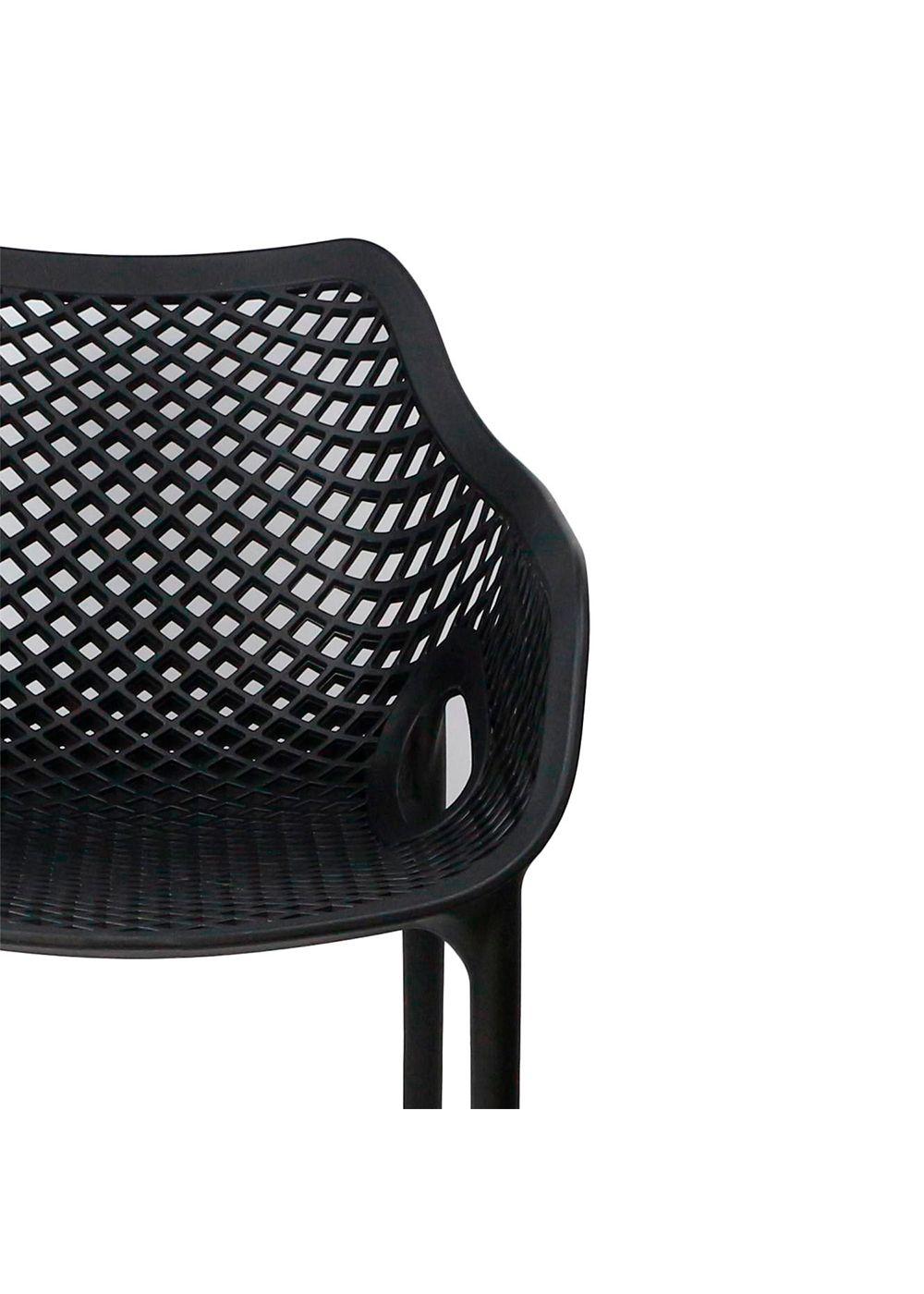 Silla Terraza Plástica Qatar Negra-3