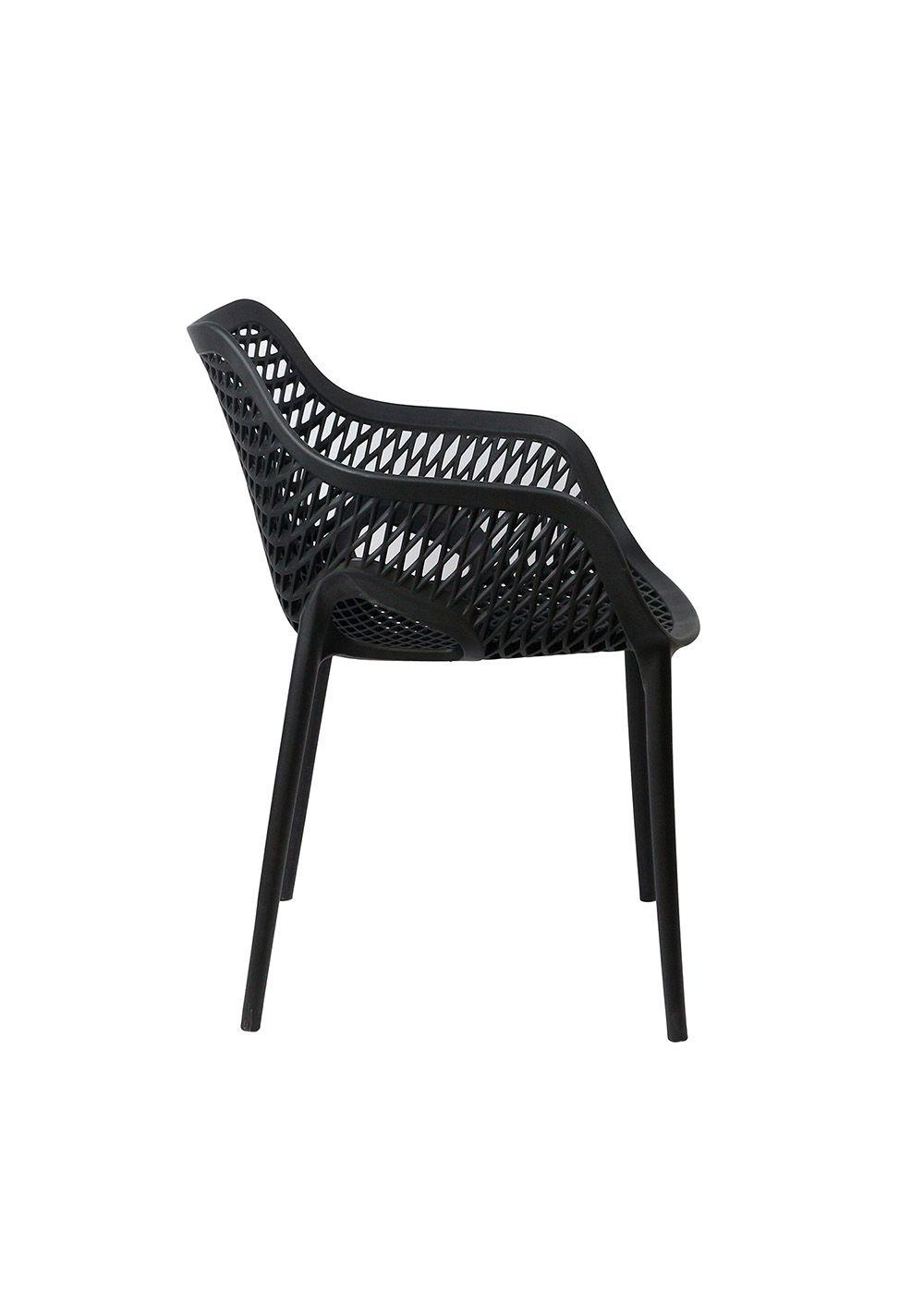 Silla Terraza Plástica Qatar Negra-4