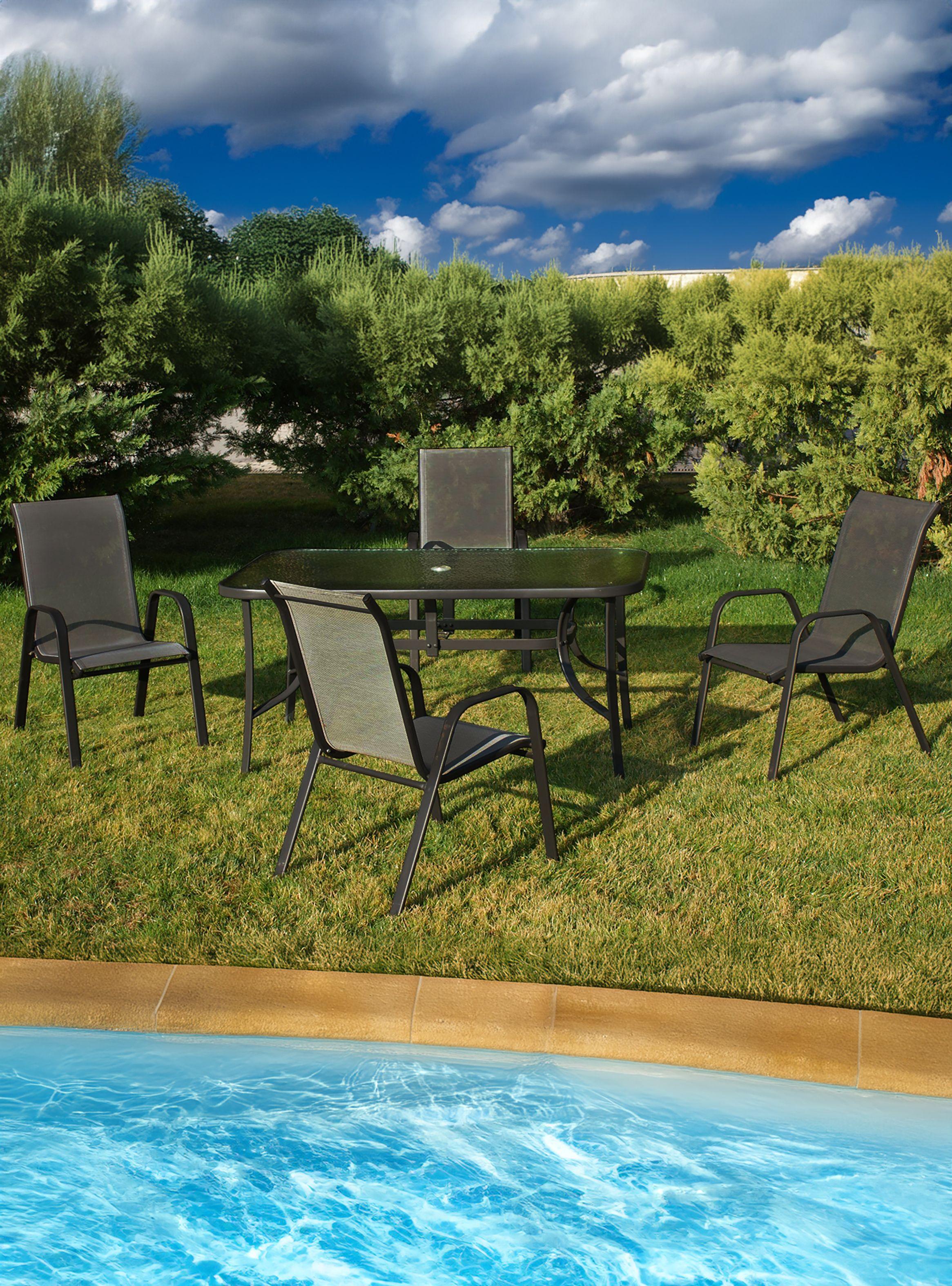 Silla de Terraza Textileno y Acero Café-5