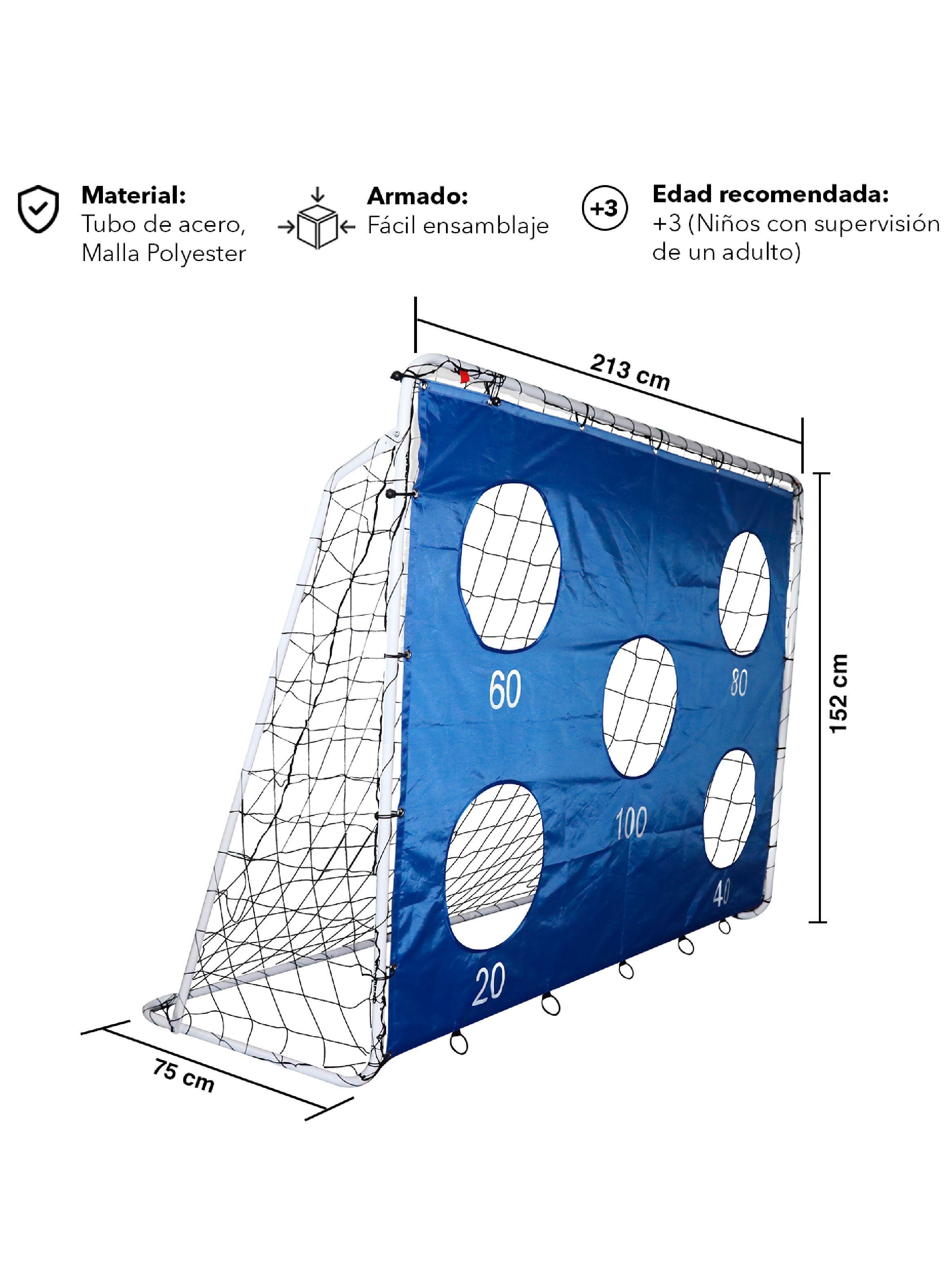 Arco de Fútbol Max Magic Azul 3 en 1 con Objetivos 213cm-2