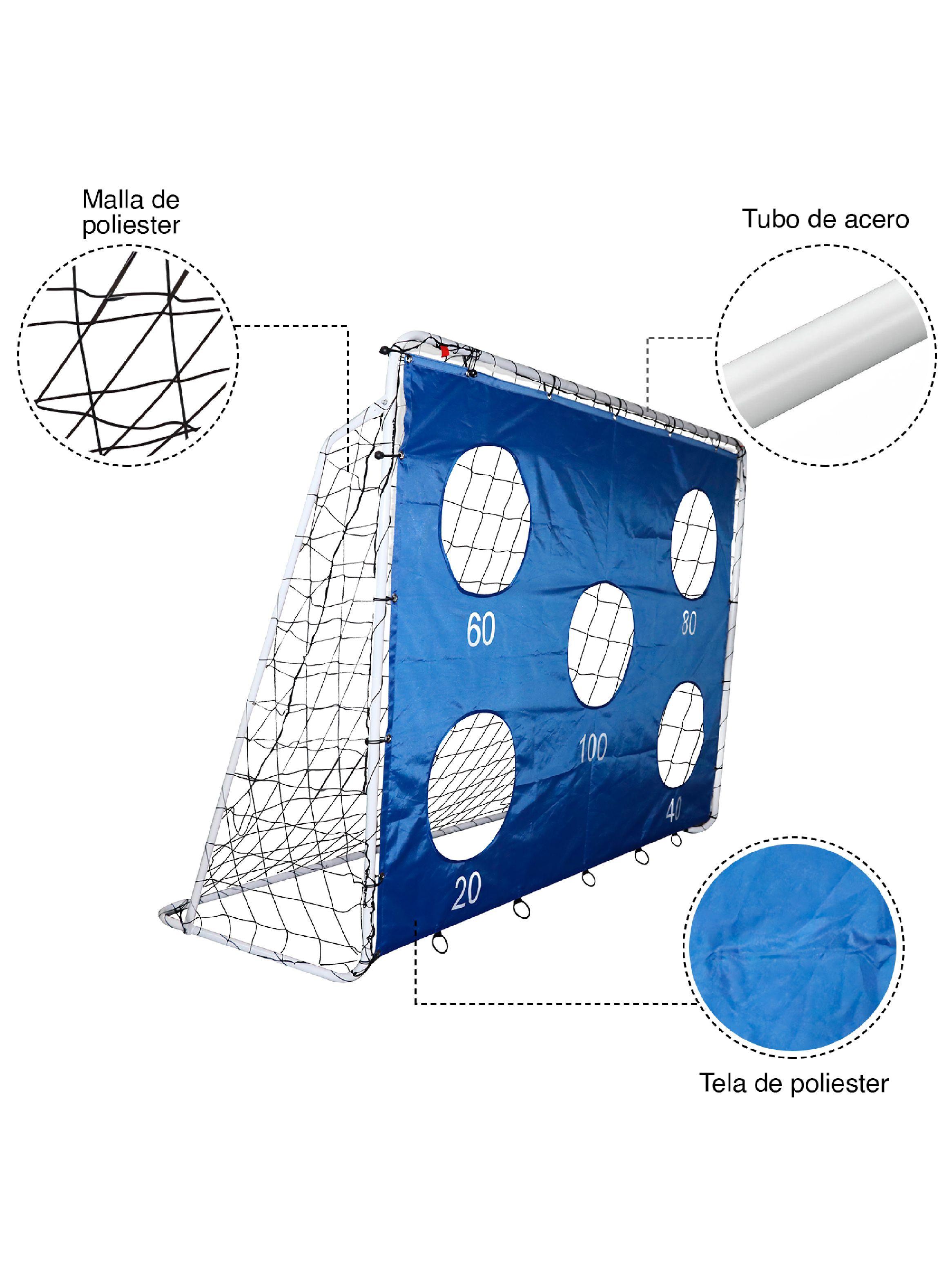 Arco de Fútbol Max Magic Azul 3 en 1 con Objetivos 213cm-3