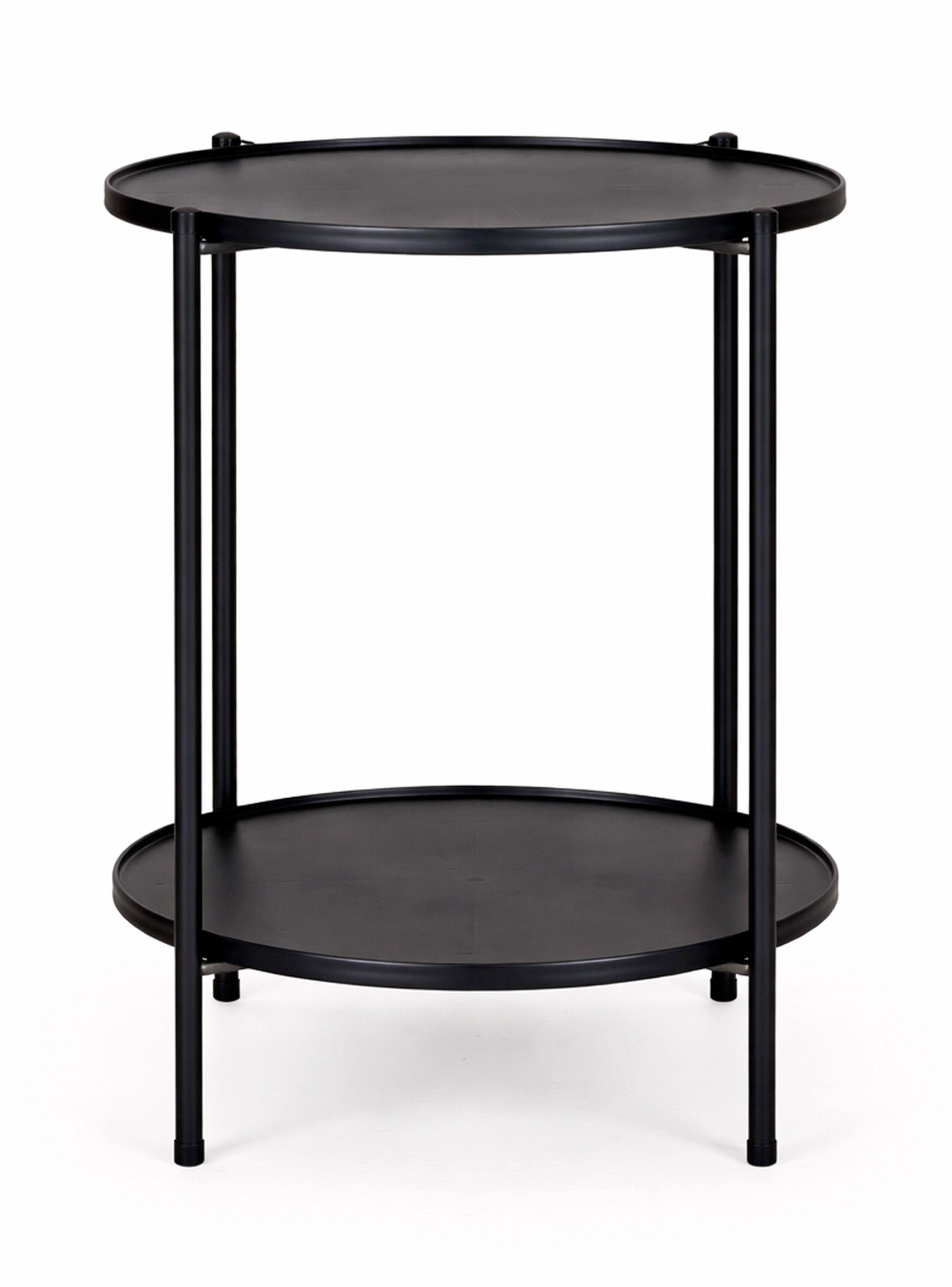 Mesa Lateral metálica con repisa 57x43x43 cm Negro-5