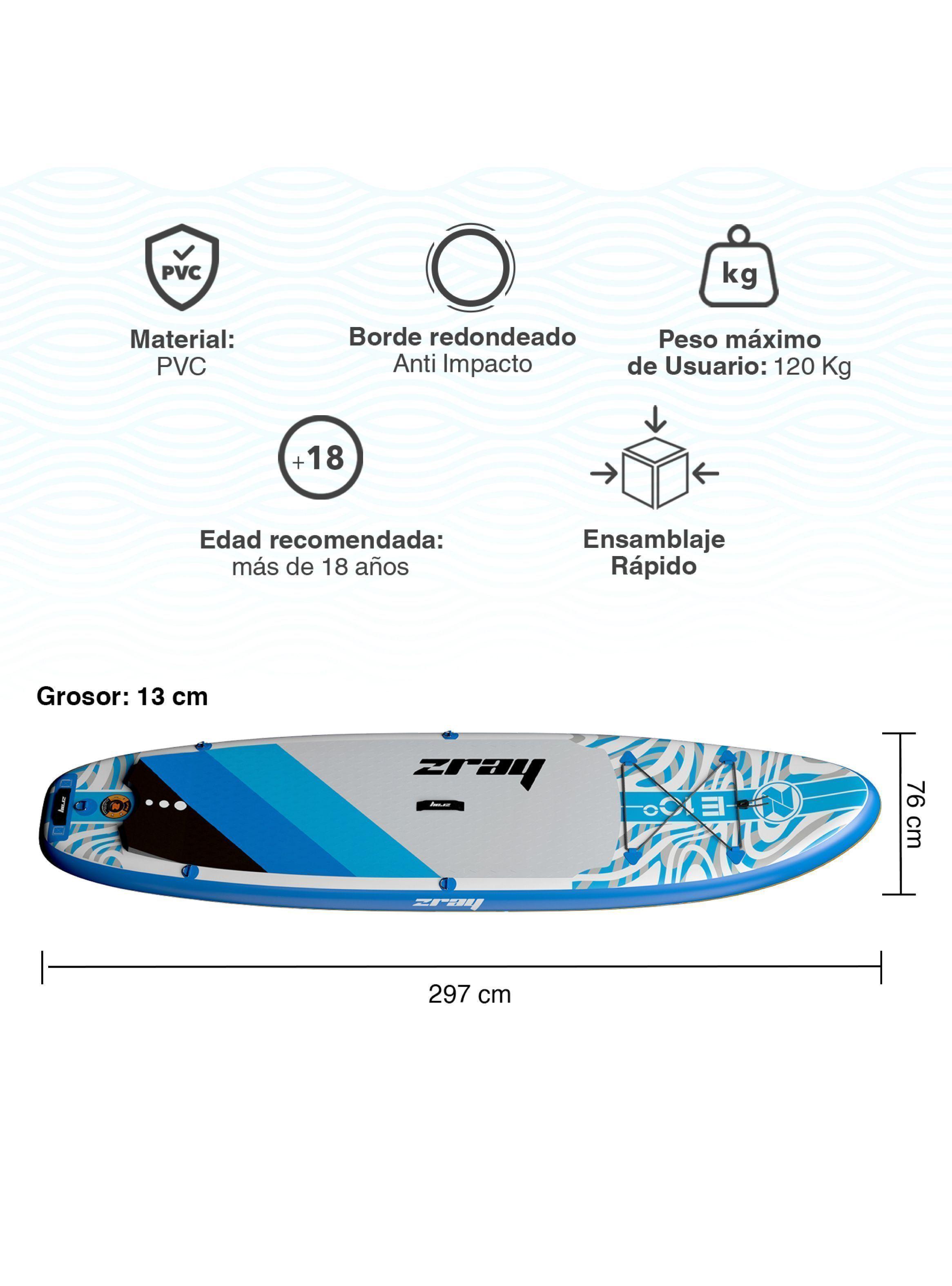 Set Stand Up Paddle 13x76x297 cm Azul-2