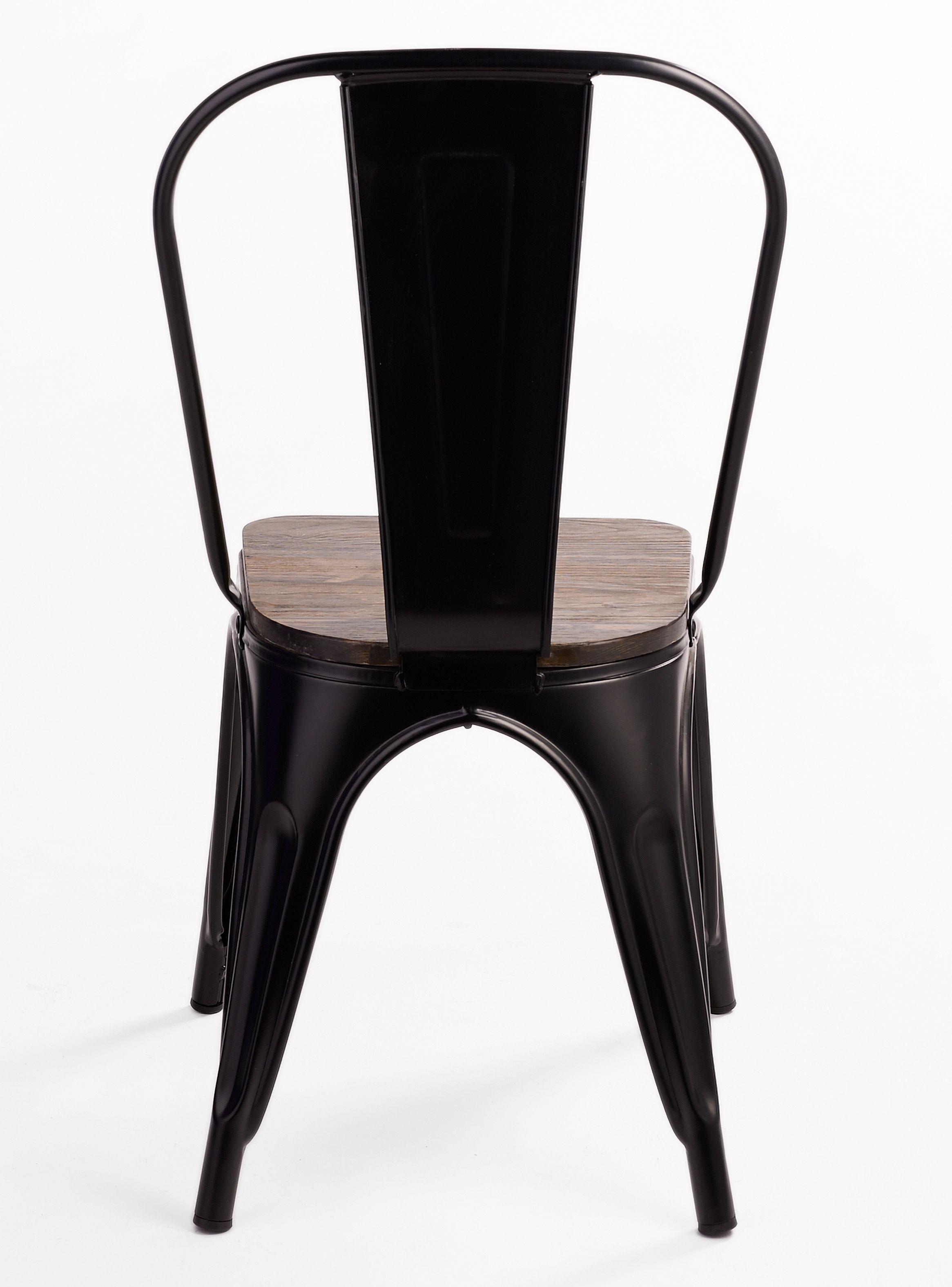 Pack 4 Sillas Tolix Vintage Asiento Madera Negro-6
