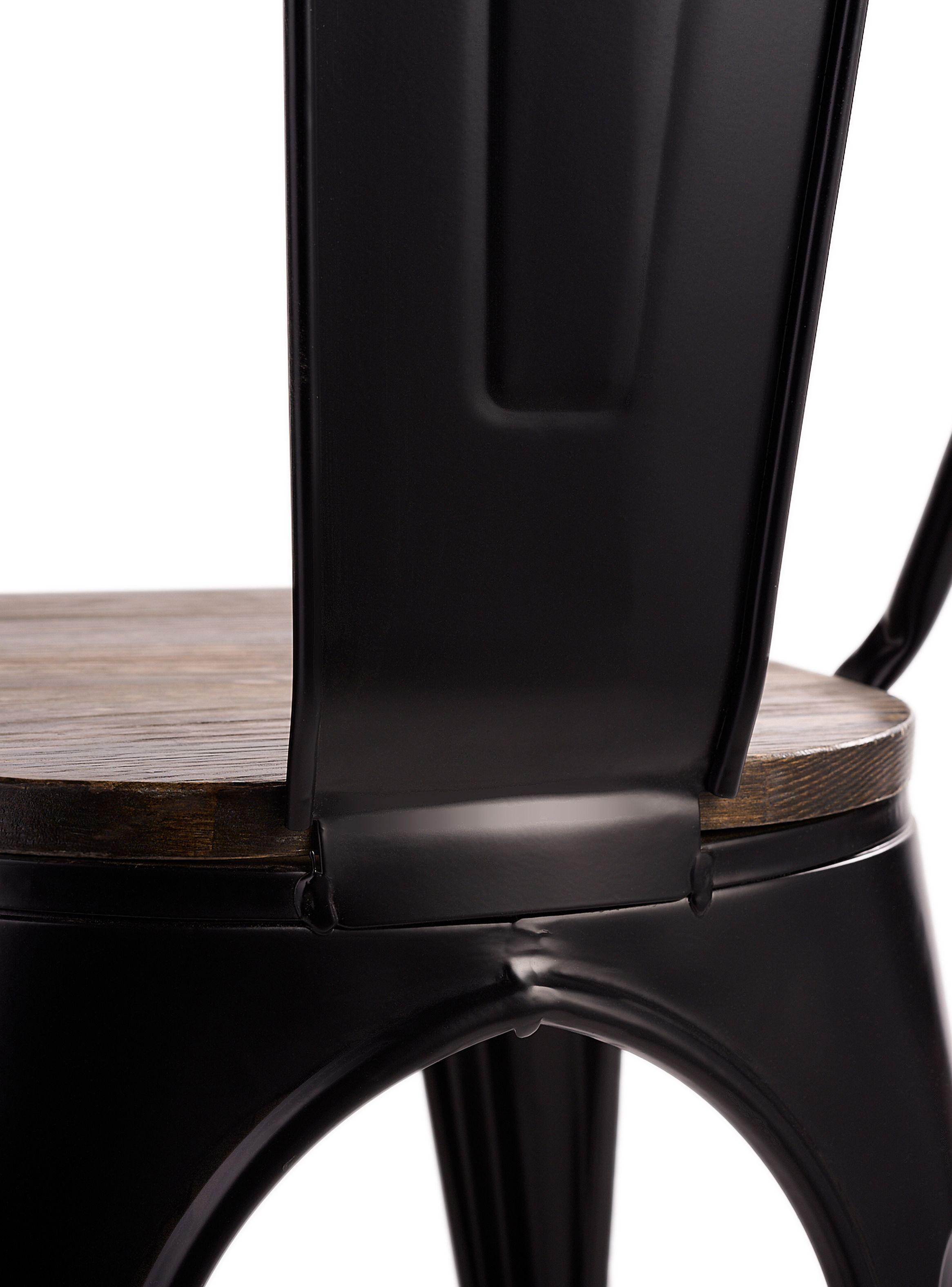 Pack 4 Sillas Tolix Vintage Asiento Madera Negro-7