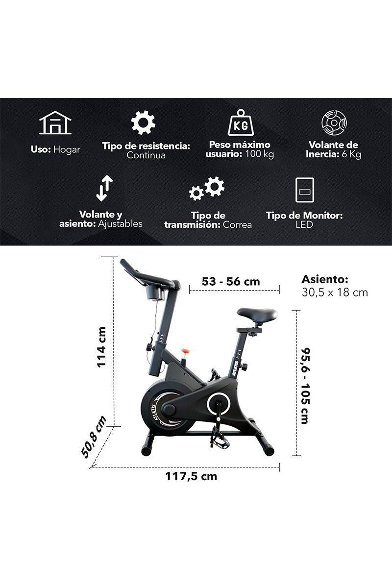 Bicicleta Spinning Atletis L100 Volante 6 Kg-2