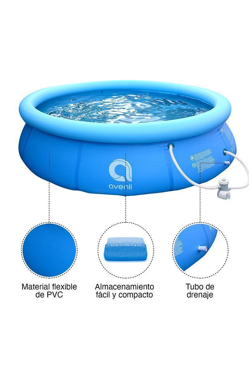 Piscina Inflable con Filtro 3618L 76x300cm Celeste-3