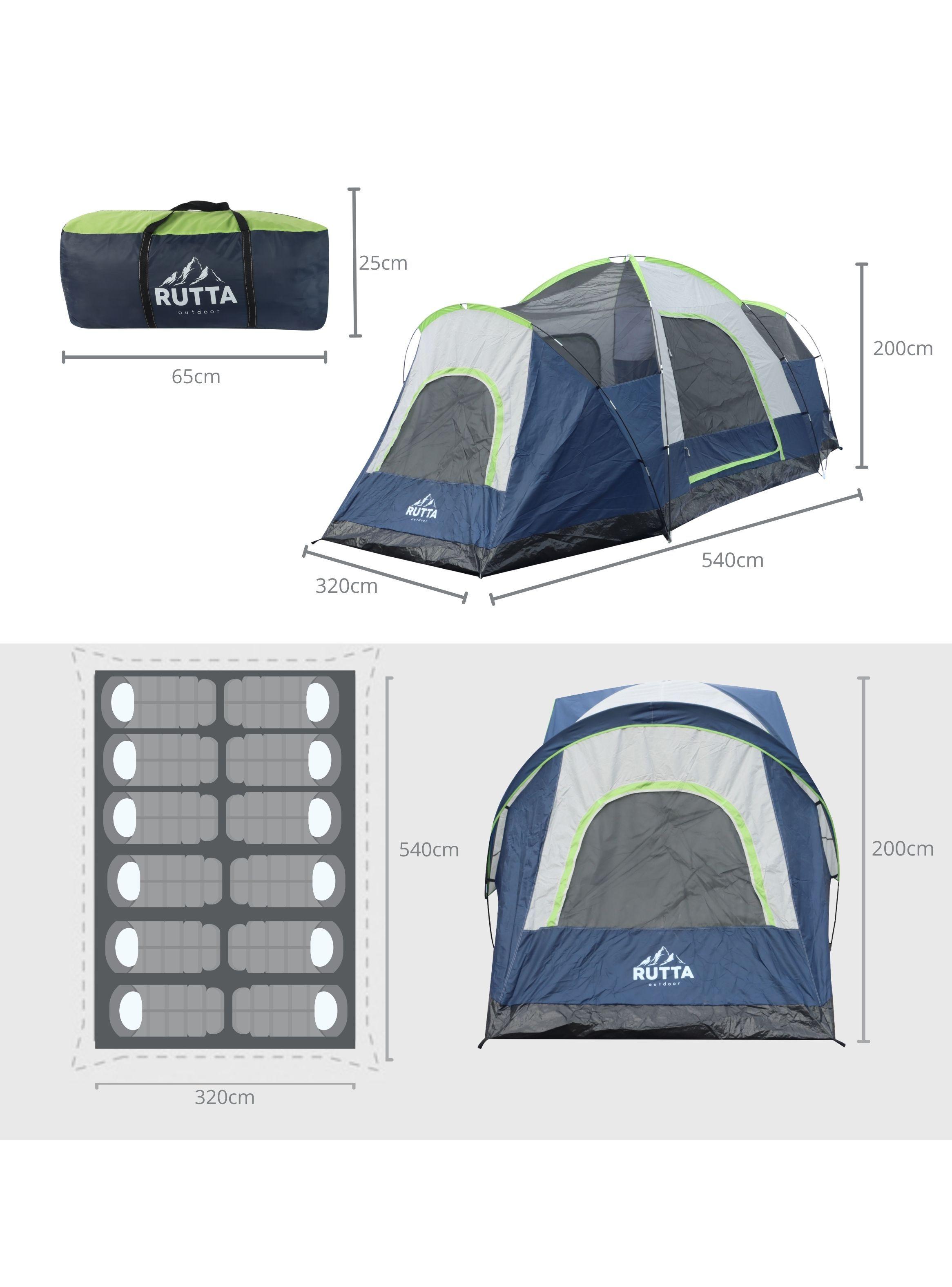 Carpa 12 Personas Camping Outdoor Azul-6