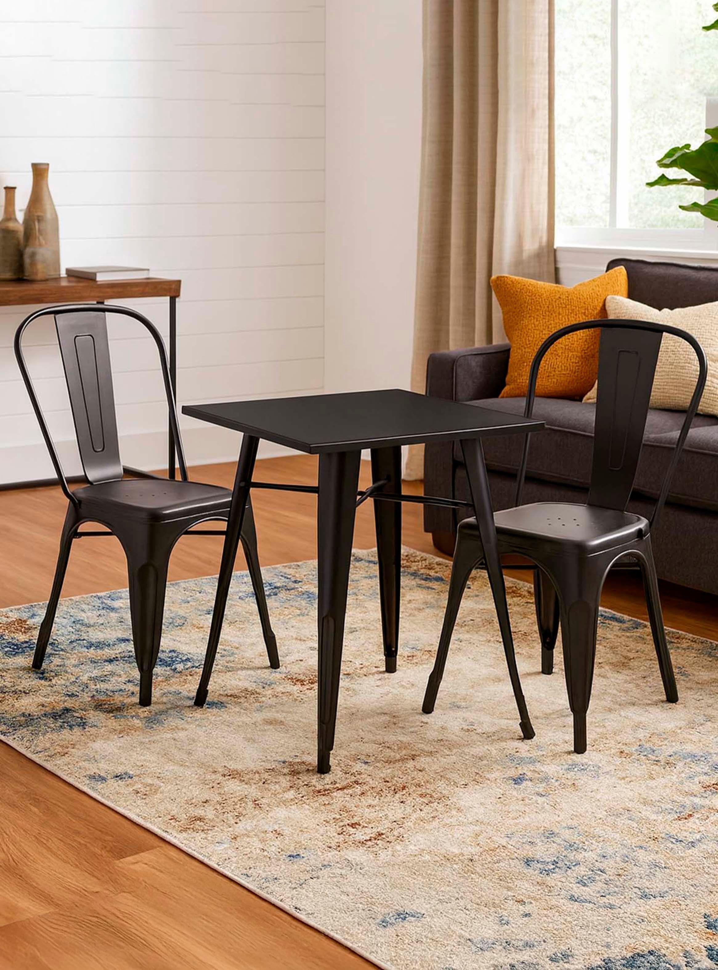 Mesa Metal Tolix Negra 70x70 cm-4