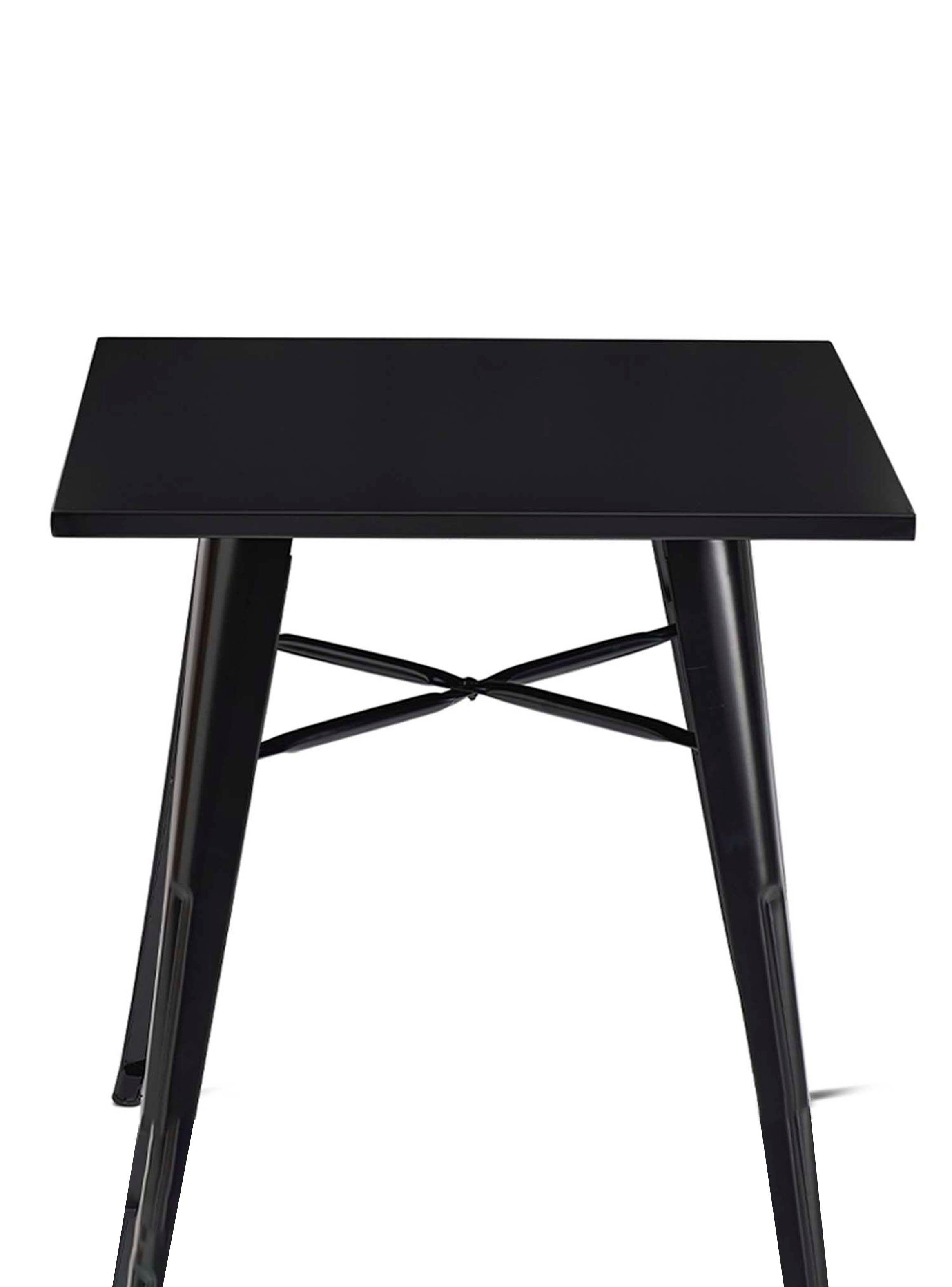 Mesa Metal Tolix Negra 70x70 cm-5