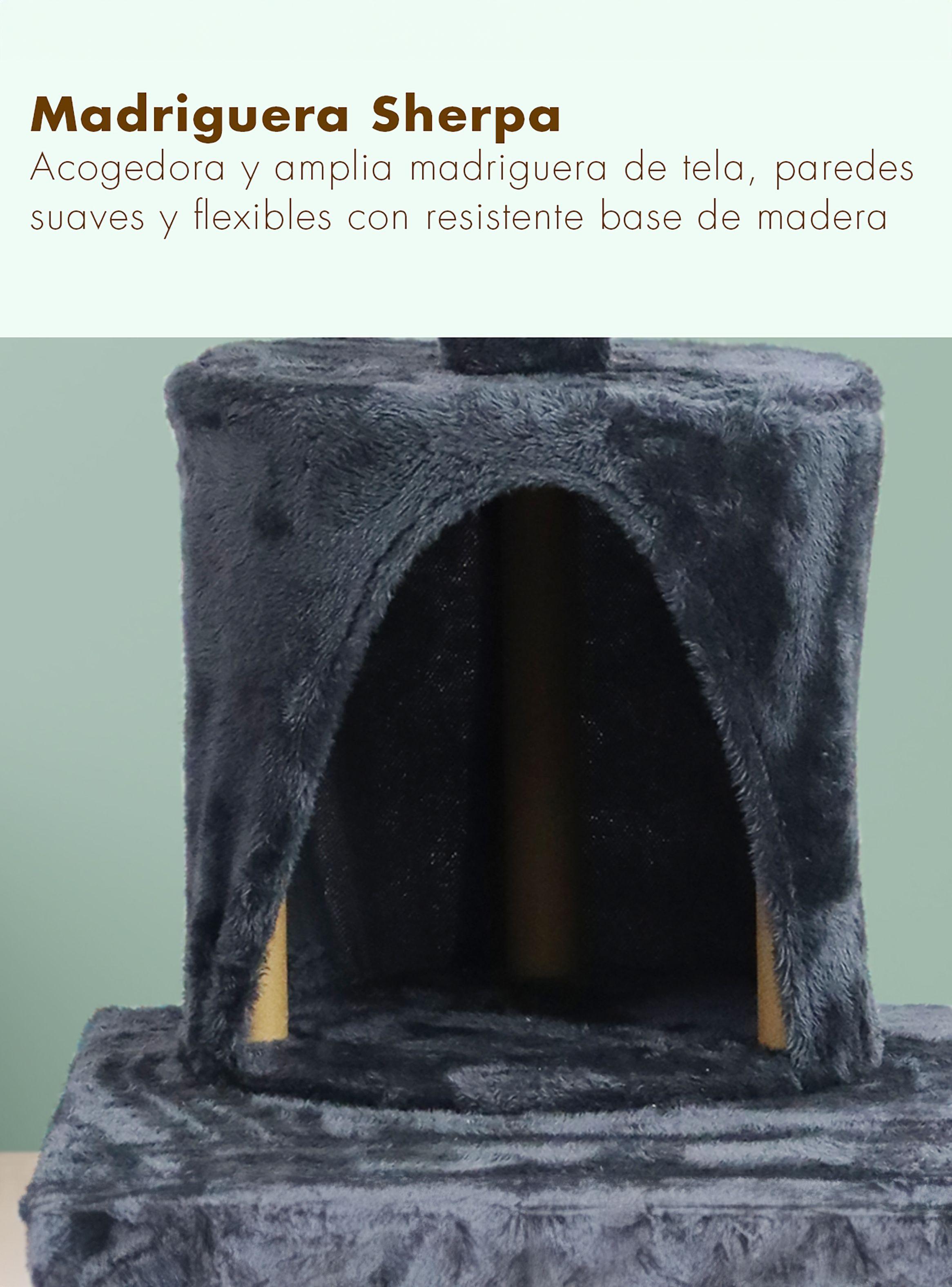 Torre Rascador Gatos Con hamaca 145cm Gris Oscuro-4