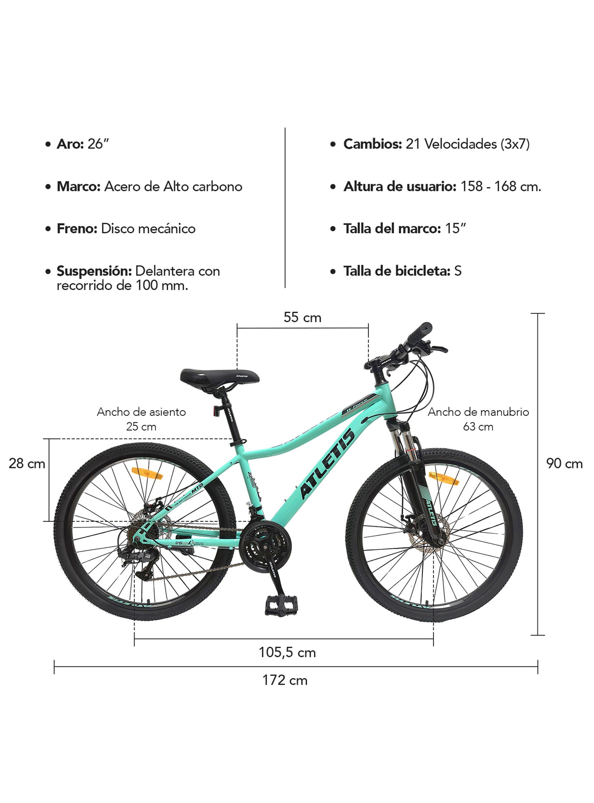 Bicicleta Mountain Bike W Force 26" Mujer Atletis Turquesa-7