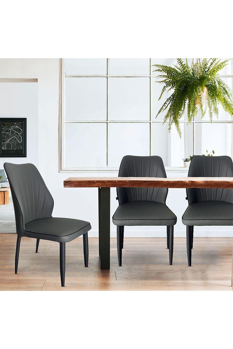 Pack 4 Silla Comedor Grace Gris-1