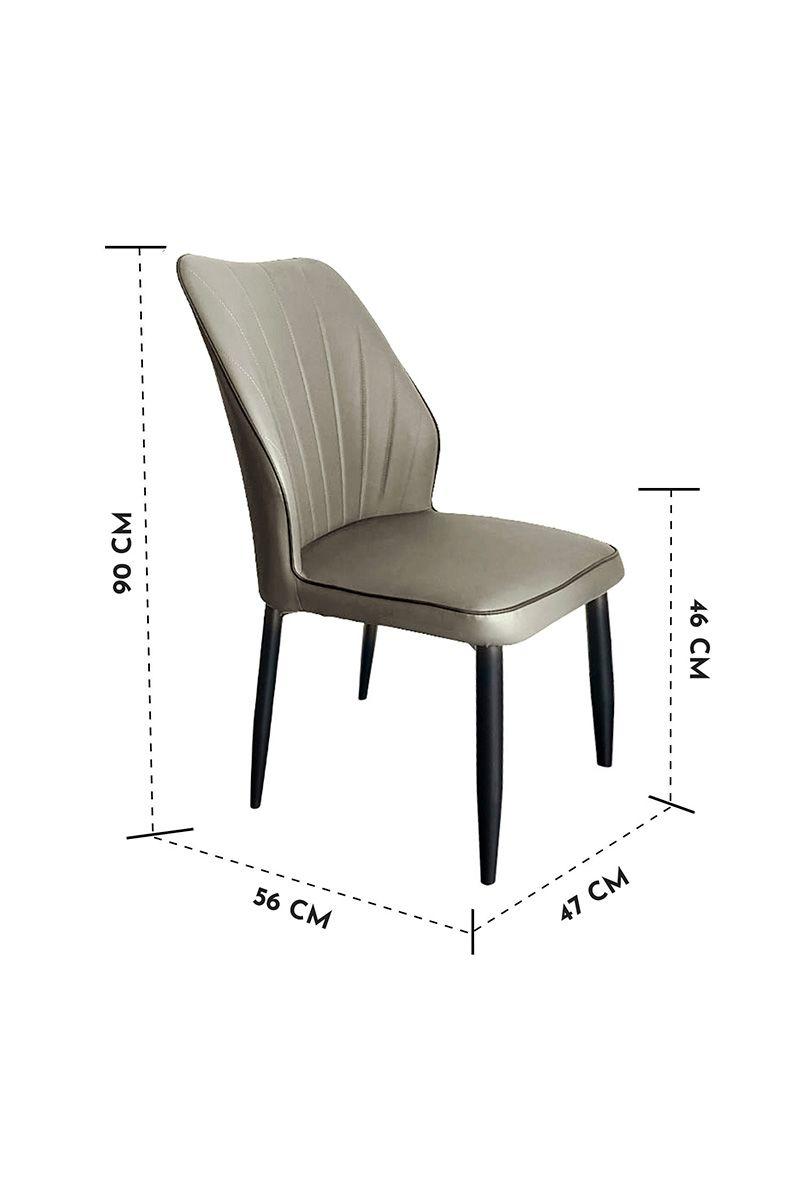 Pack 4 Silla Comedor Grace Gris-3