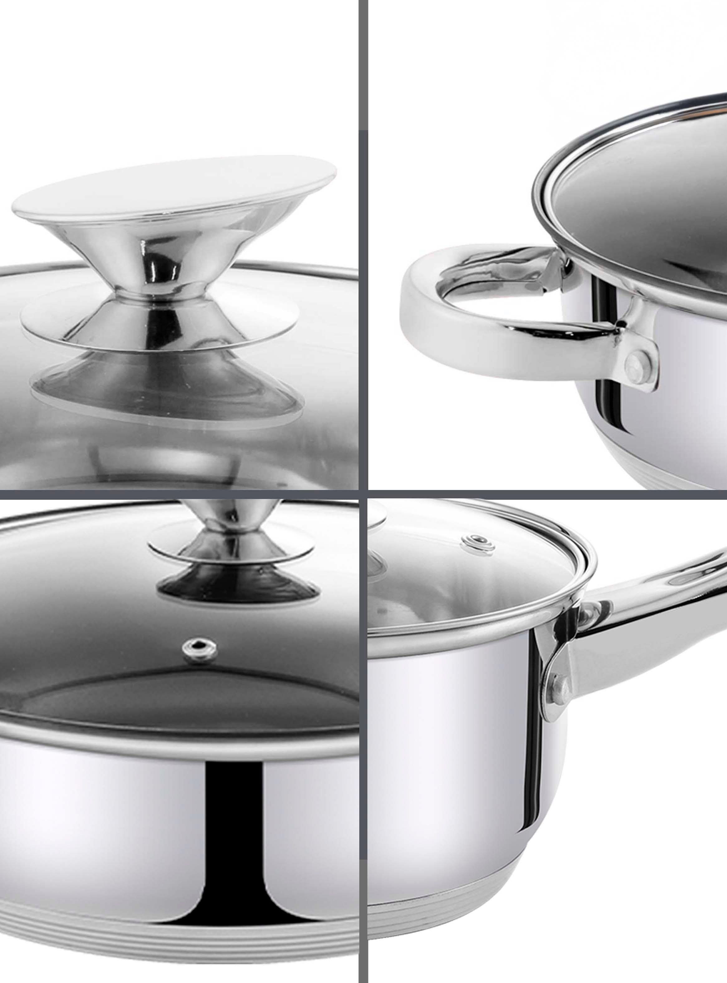 Batería 12 piezas acero inoxidable Clásica-3