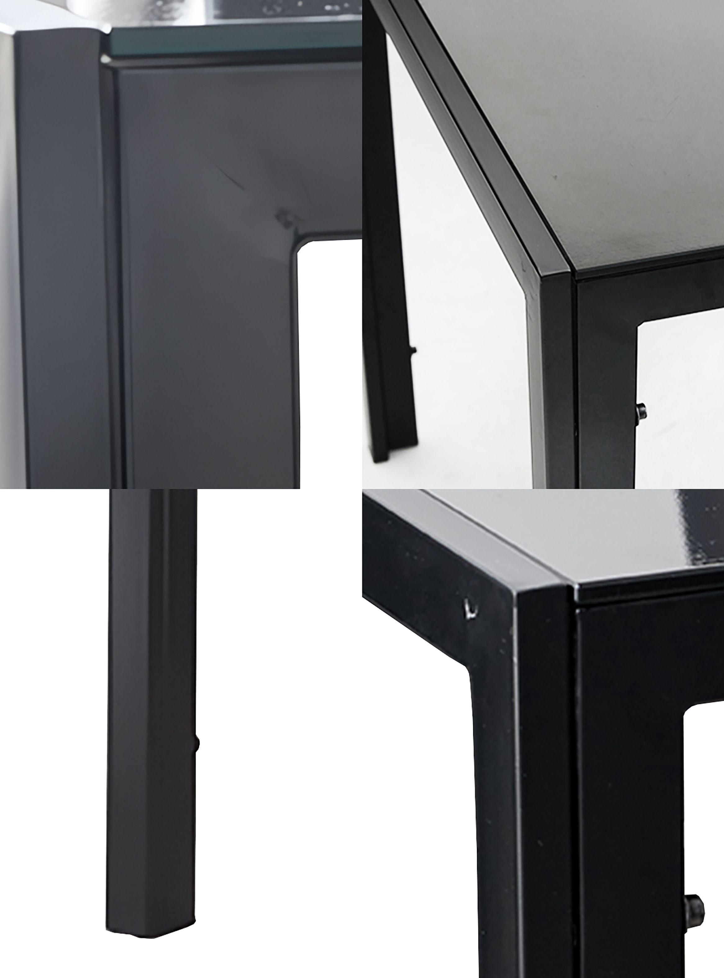 Mesa de Comedor Vidrio Negro 150x80x75cm-3