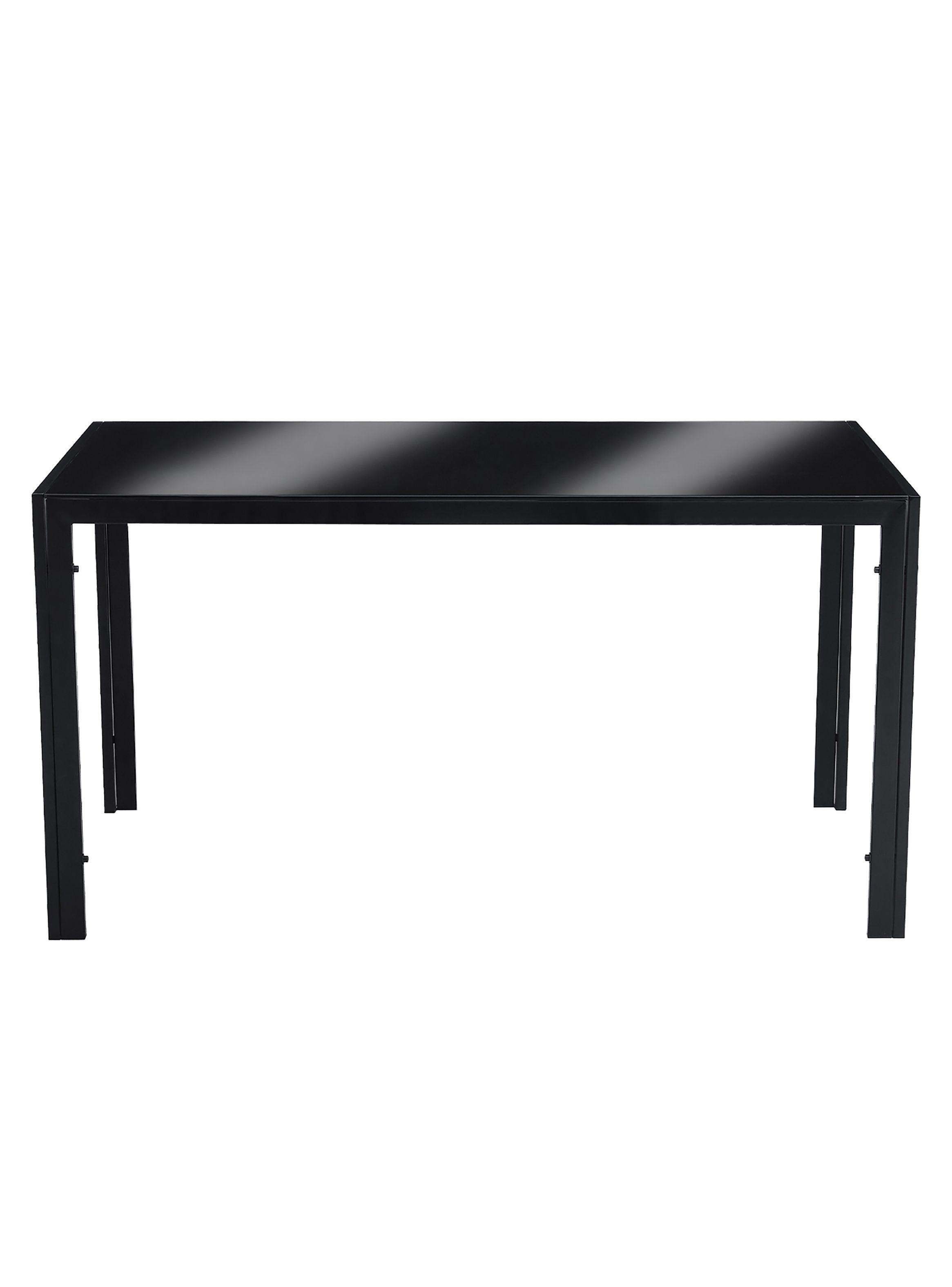 Mesa de Comedor Vidrio Negro 150x80x75cm-4
