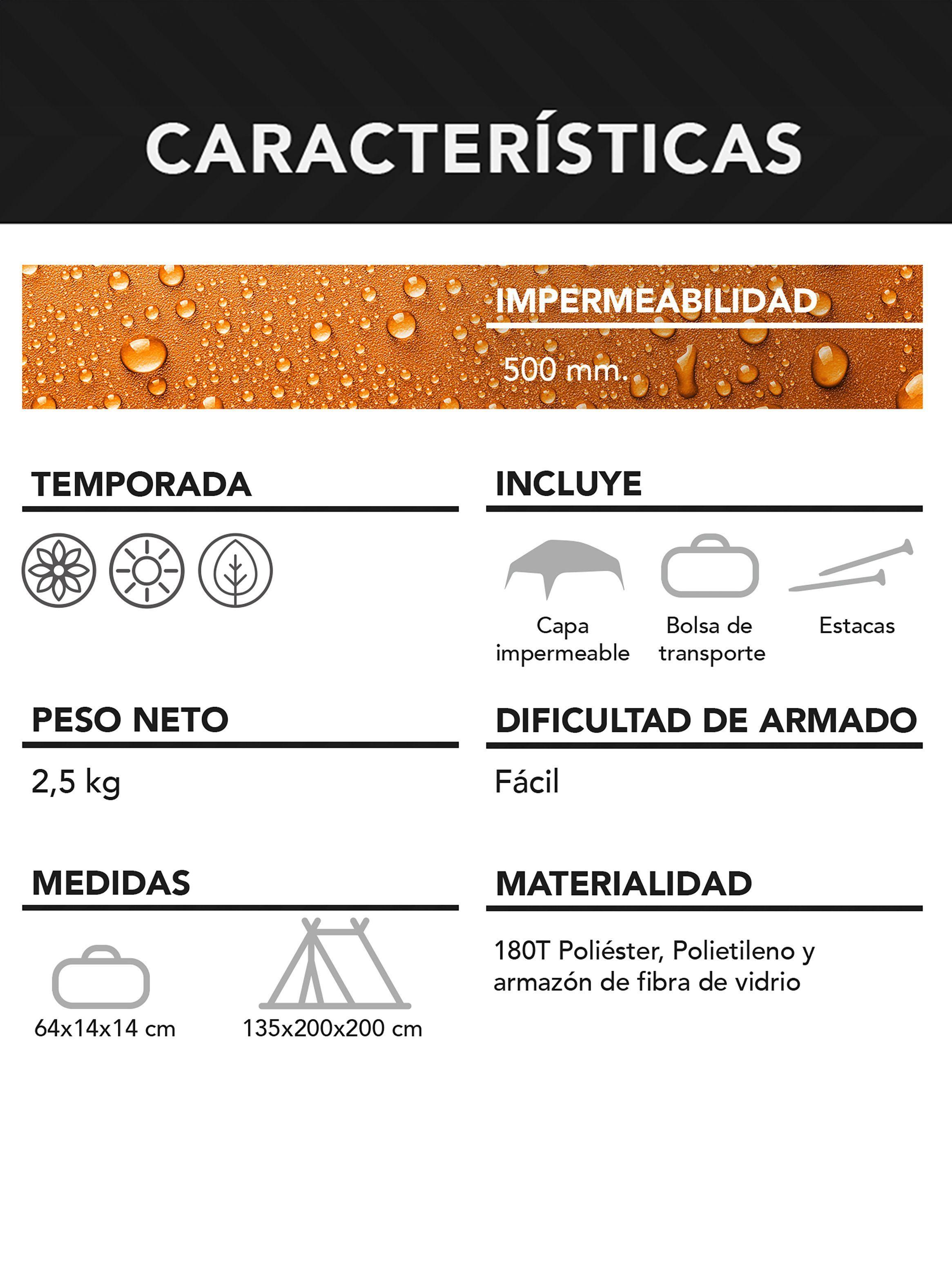 Carpa 4 Personas Rutta Camping Outdoor Blanca-7