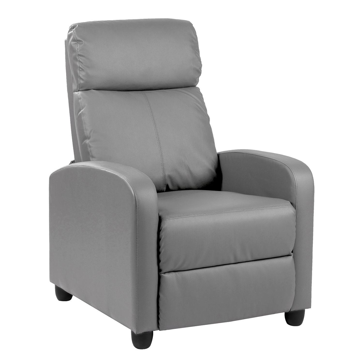 Berger Reclinable de PU 100x62x68,5 cm Gris Oscuro-0