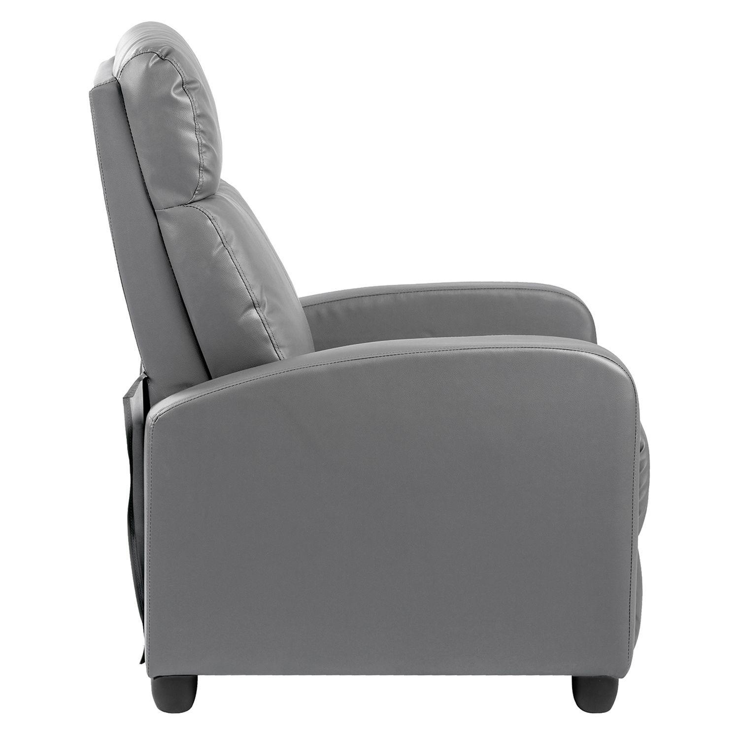 Berger Reclinable de PU 100x62x68,5 cm Gris Oscuro-3
