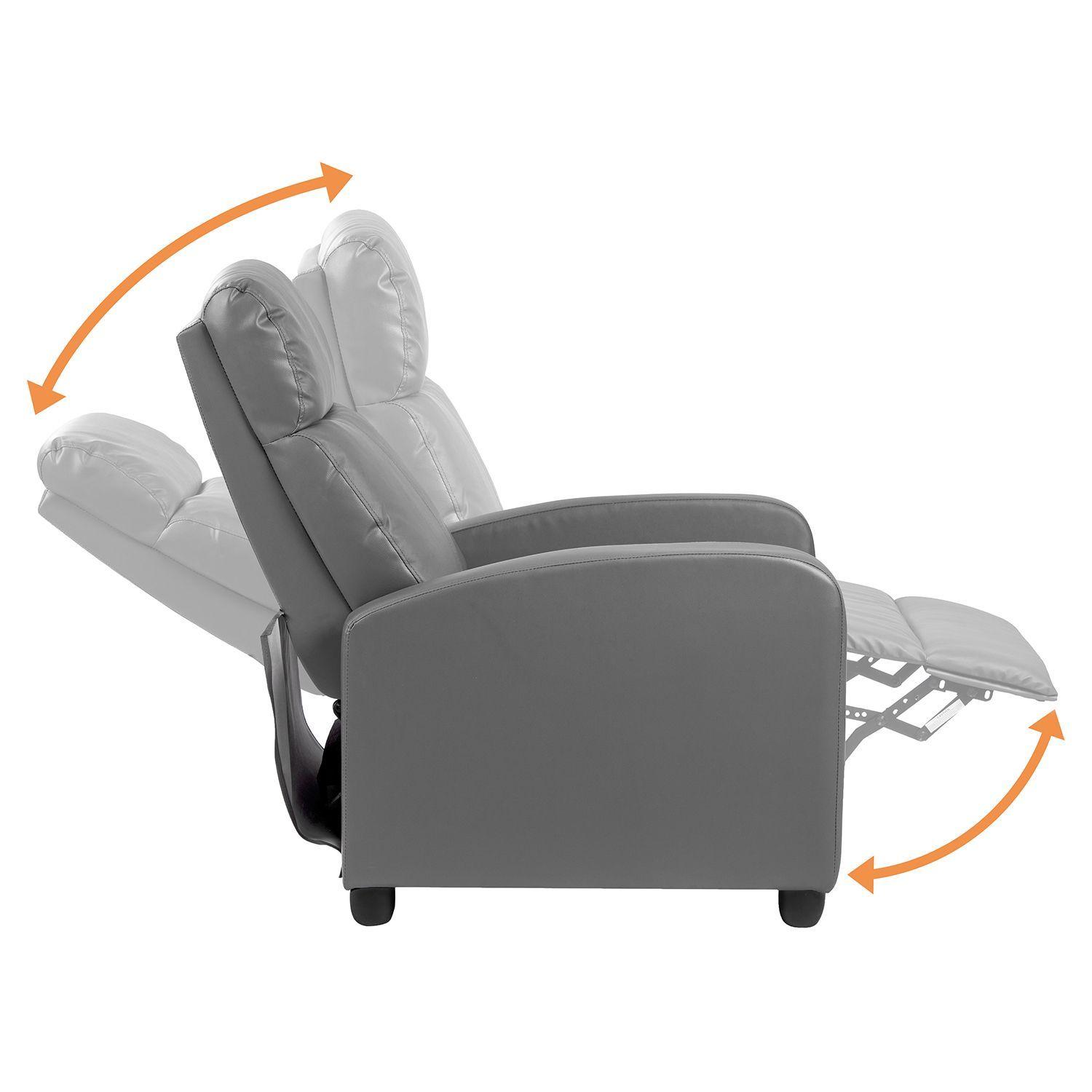 Berger Reclinable de PU 100x62x68,5 cm Gris Oscuro-6