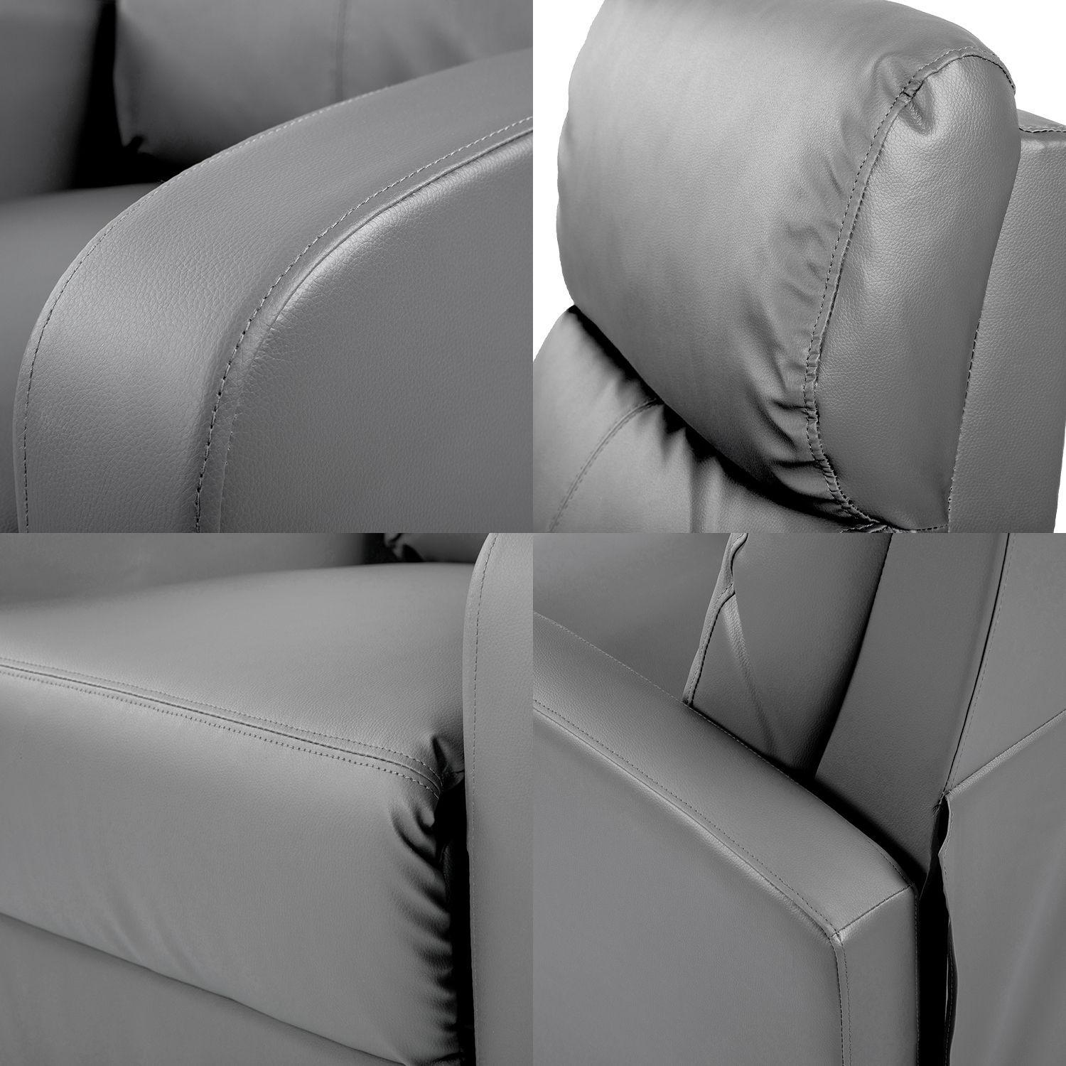 Berger Reclinable de PU 100x62x68,5 cm Gris Oscuro-7