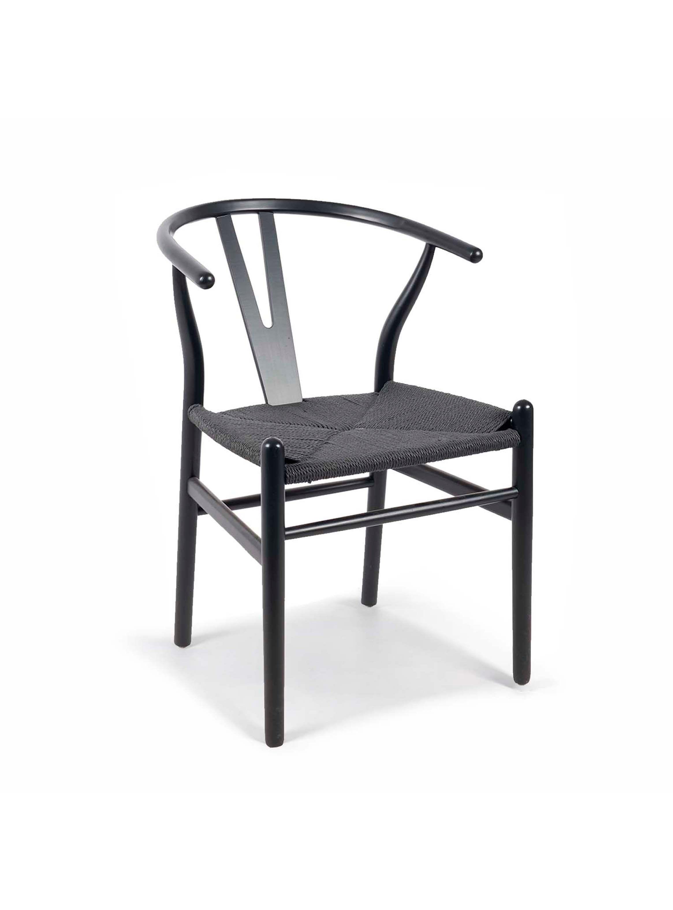 Silla de Comedor Wishbone Negro-0